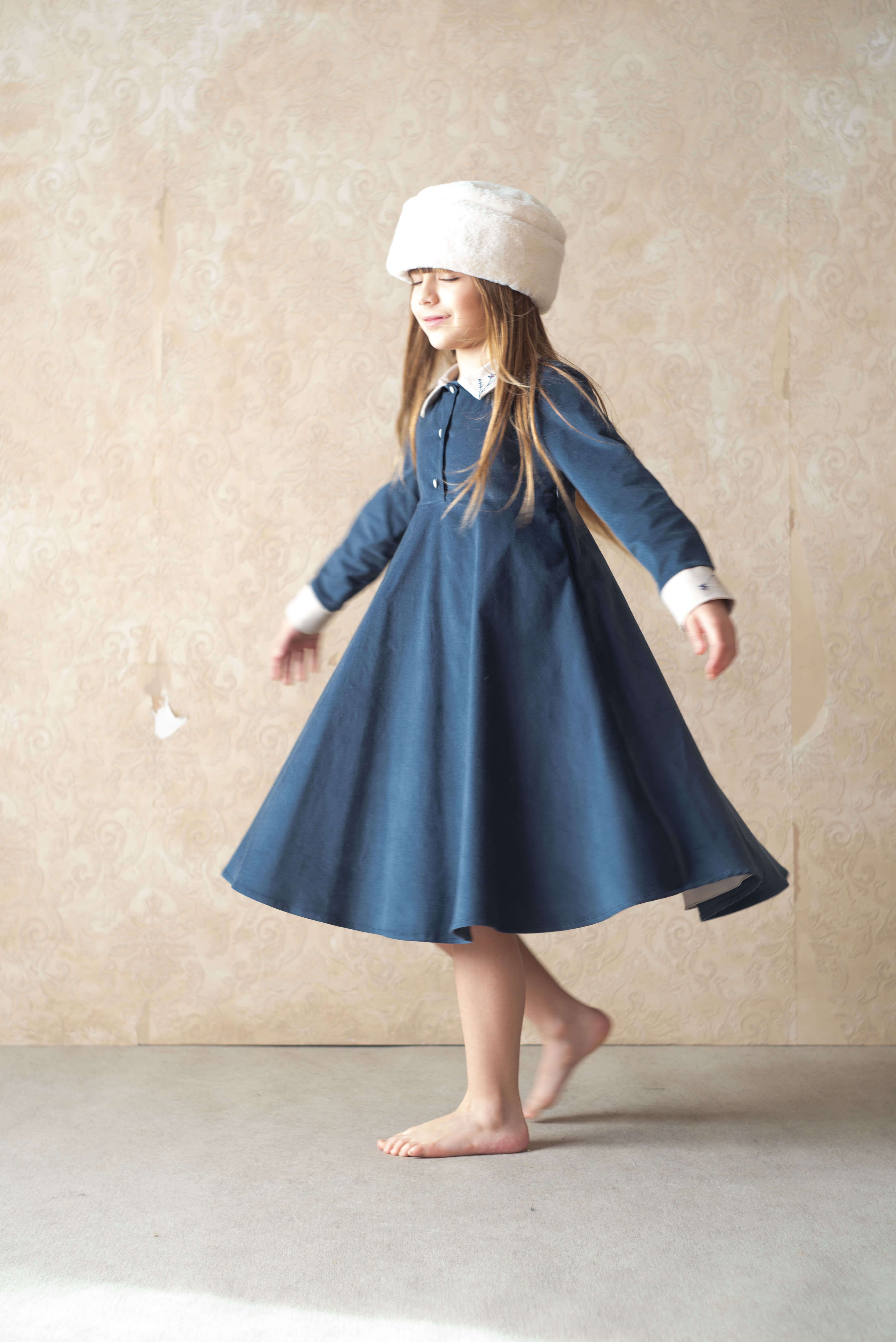 ワンピース Blue tweed papillon chain flare dress M Blue Multi Tweed Ophelia Dress | Pomander Place