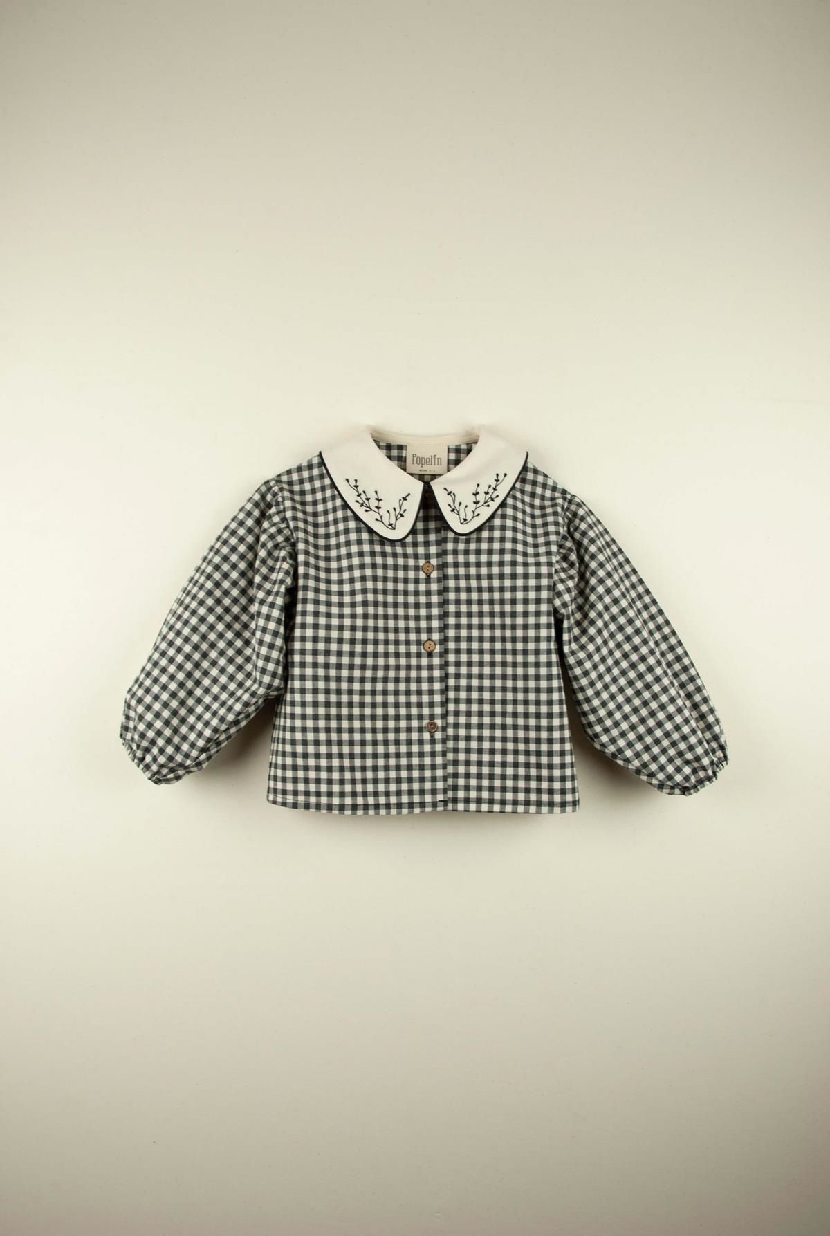 Mod.12.3 Gingham blouse with embroidered neckline | AW21.22 Mod.12.3 Gingham blouse with embroidered neckline | 1