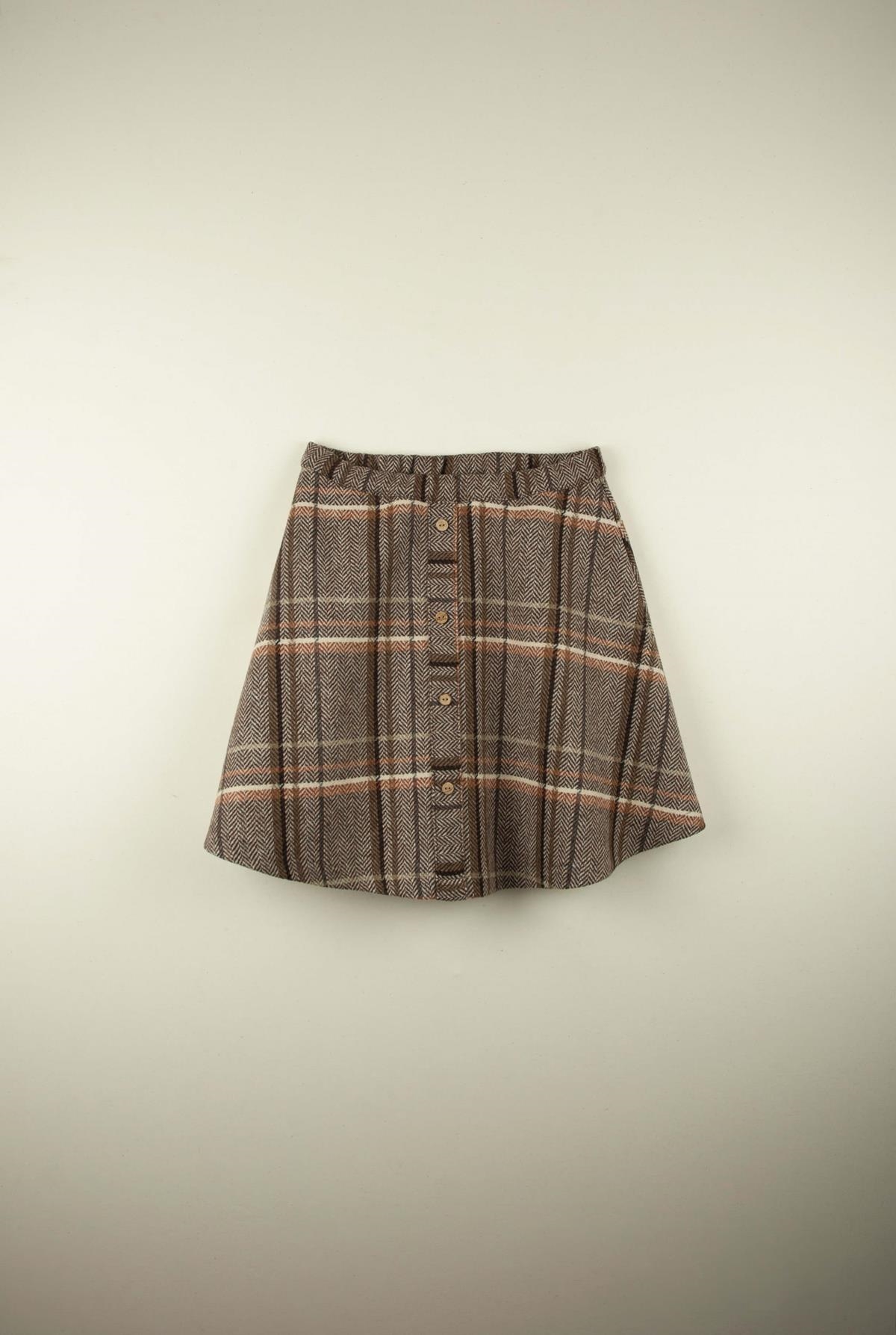 Mod.18.4 Herringbone plaid A-line skirt | AW21.22 Mod.18.4 Herringbone plaid A-line skirt | 1