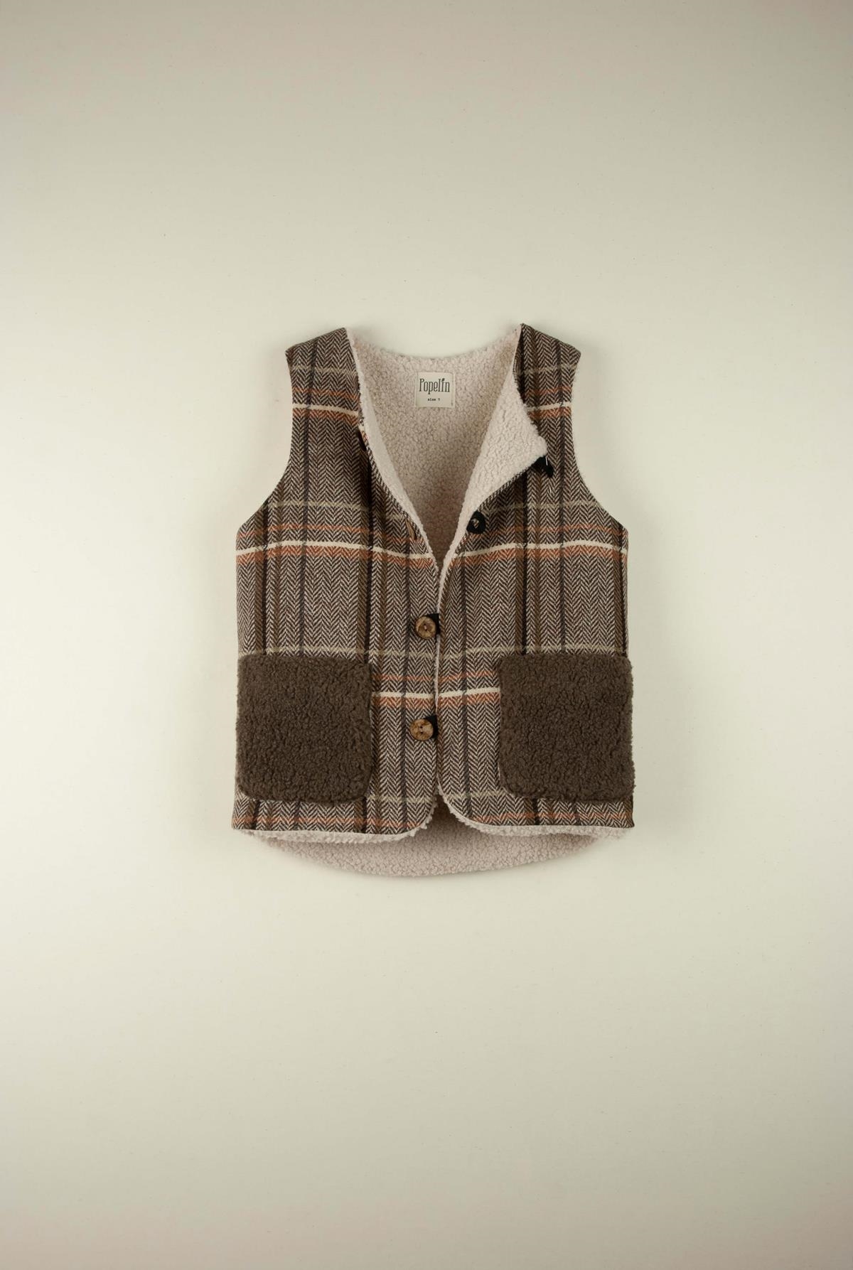 Mod.36.3 Herringbone plaid fleece waistcoat | AW21.22 Mod.36.3 Herringbone plaid fleece waistcoat | 1