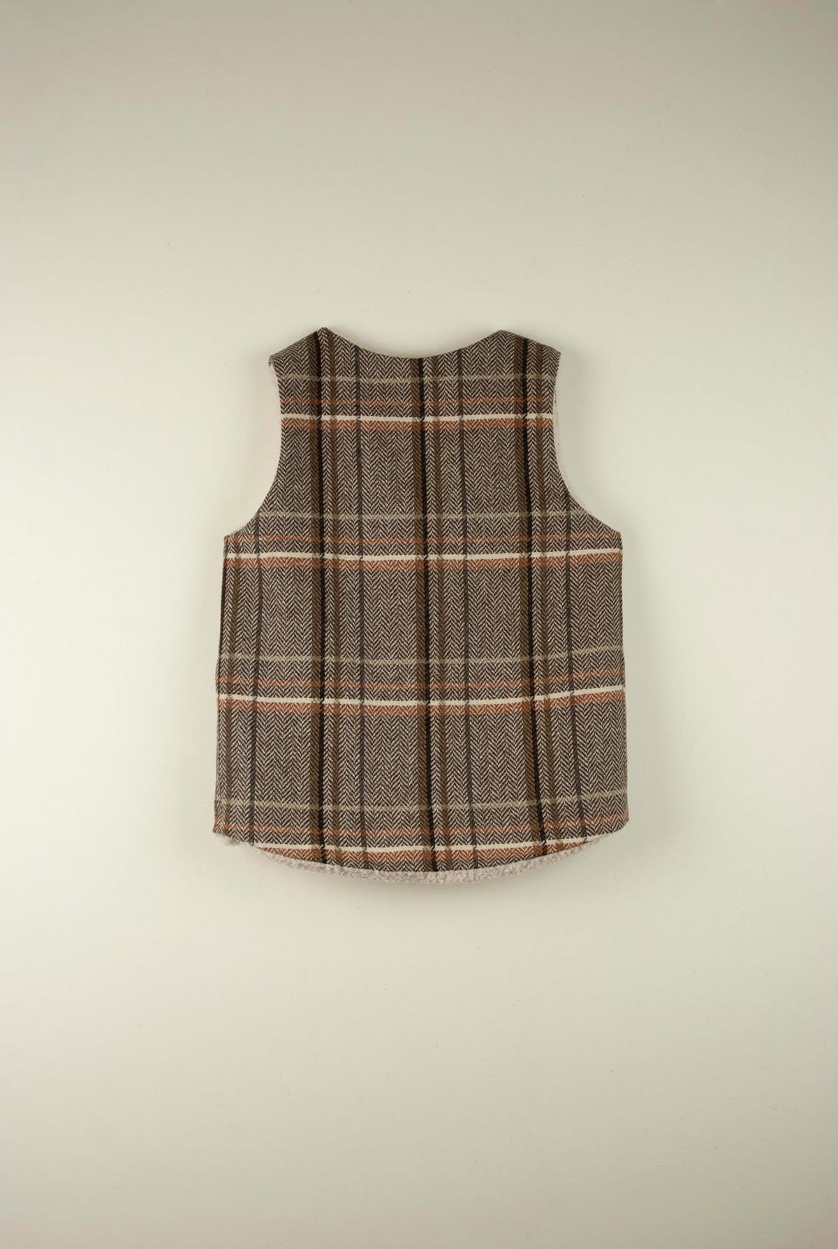 Mod.36.3 Herringbone plaid fleece waistcoat | AW21.22 Mod.36.3 Herringbone plaid fleece waistcoat | 1