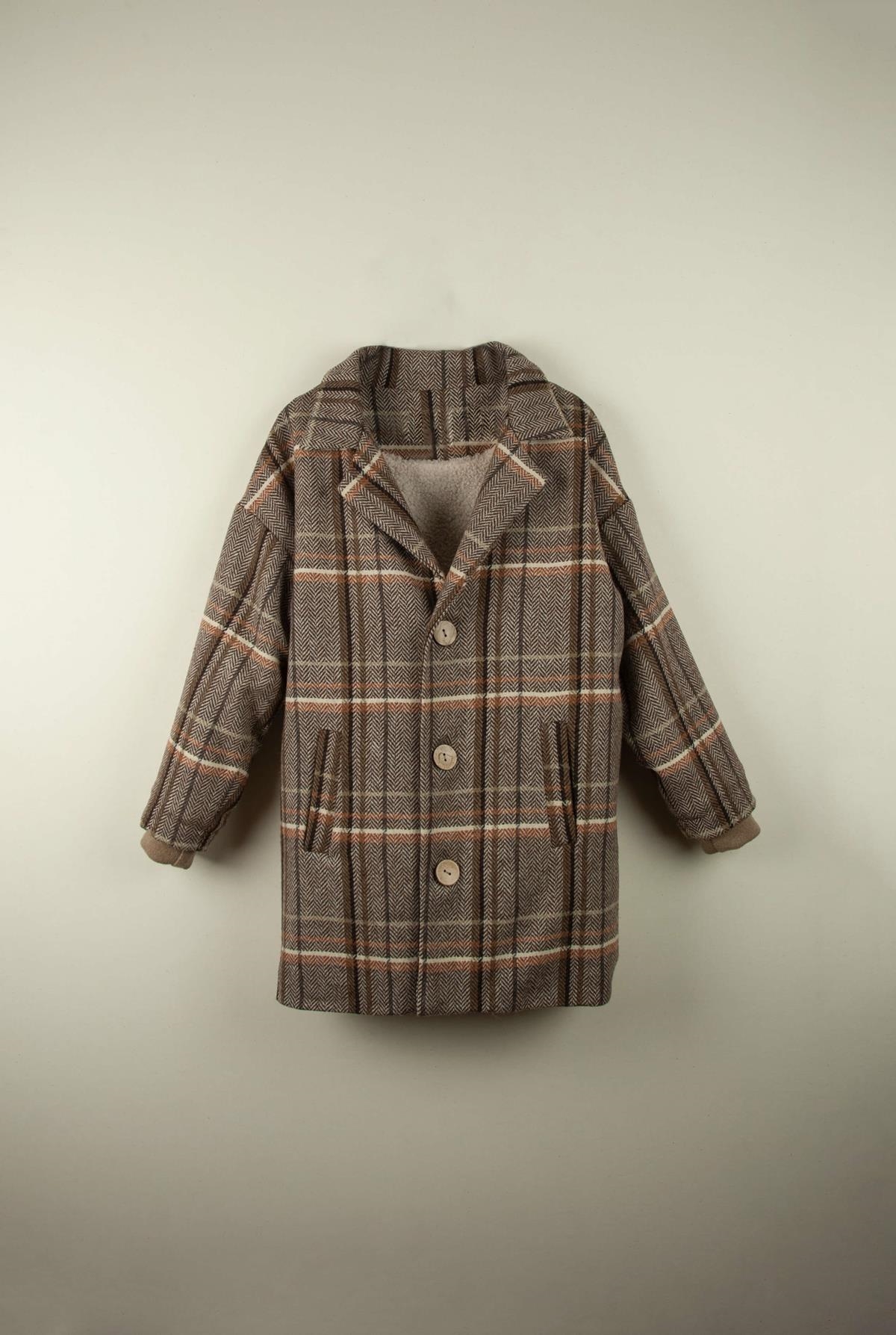 Mod.39.3 Herringbone plaid coat with lapel | AW21.22 Mod.39.3 Herringbone plaid coat with lapel | 1