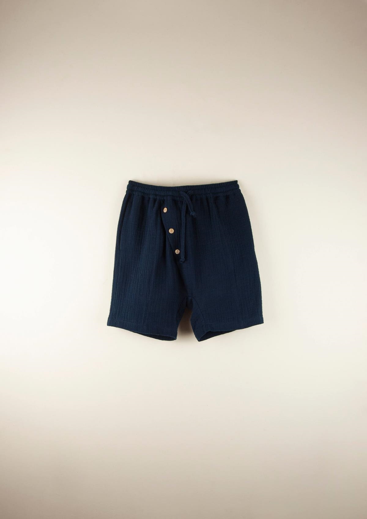 Mod.13.3 Navy blue organic Bermuda shorts | SS22 Mod.13.3 Navy blue organic Bermuda shorts | 1