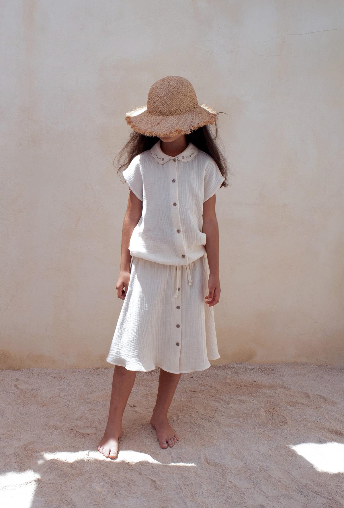 Mod.15.4 Off white organic midi-length skirt | SS22 Mod.15.4 Off white organic midi-length skirt | 1