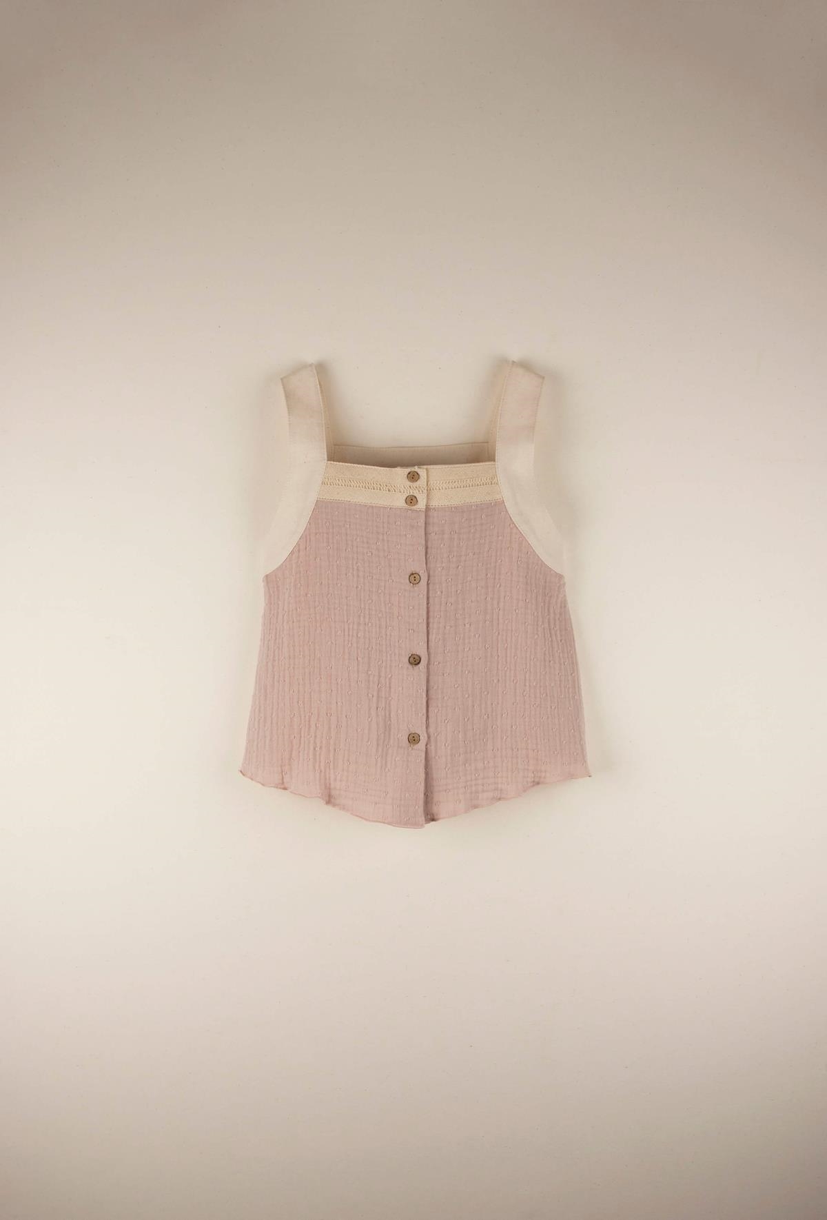 Mod.19.2 Pink organic blouse with straps | SS22 Mod.19.2 Pink organic blouse with straps | 1