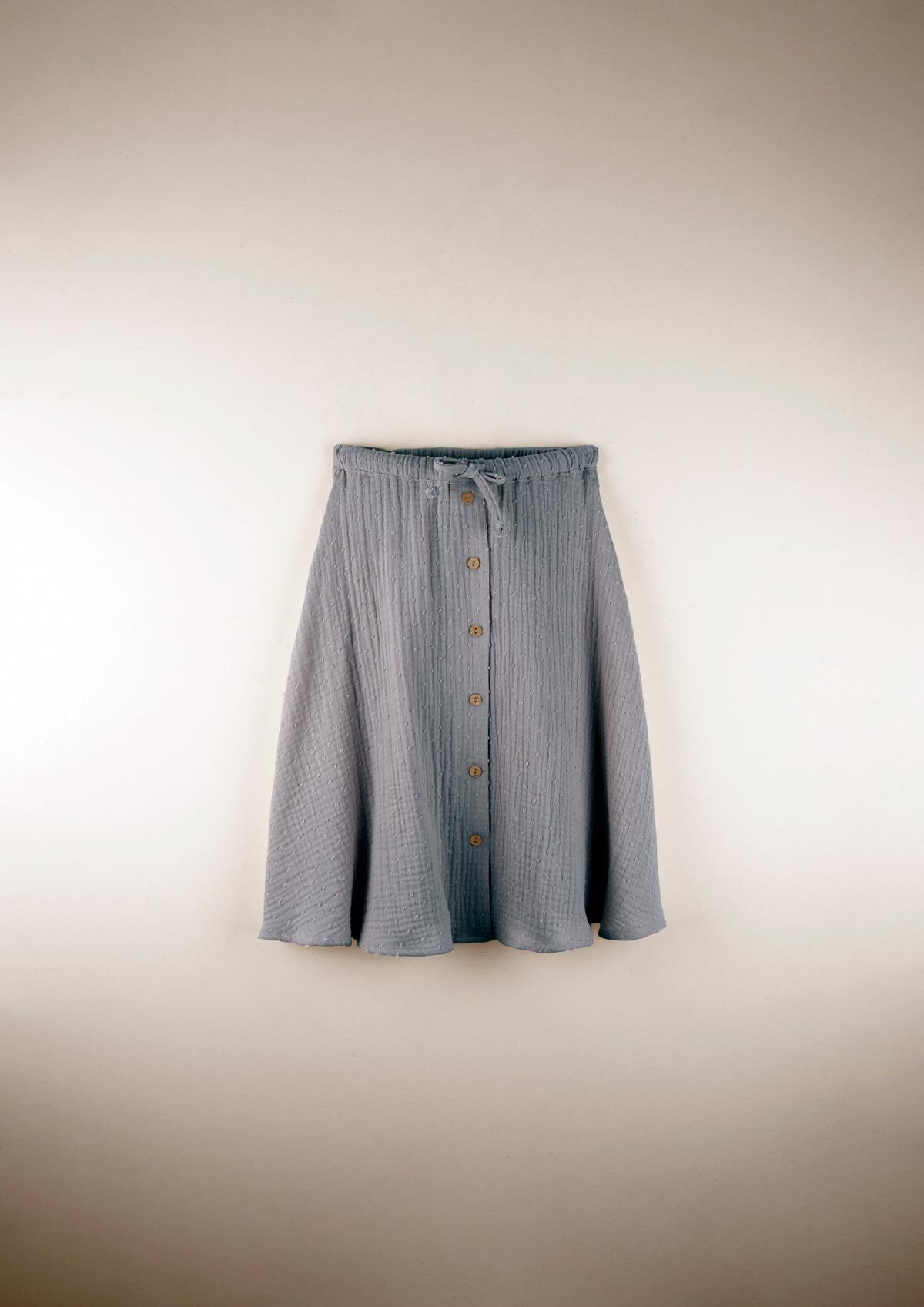 Mod.15.5 Greyish-blue organic midi-length skirt | SS22 Mod.15.5 Greyish-blue organic midi-length skirt | 1