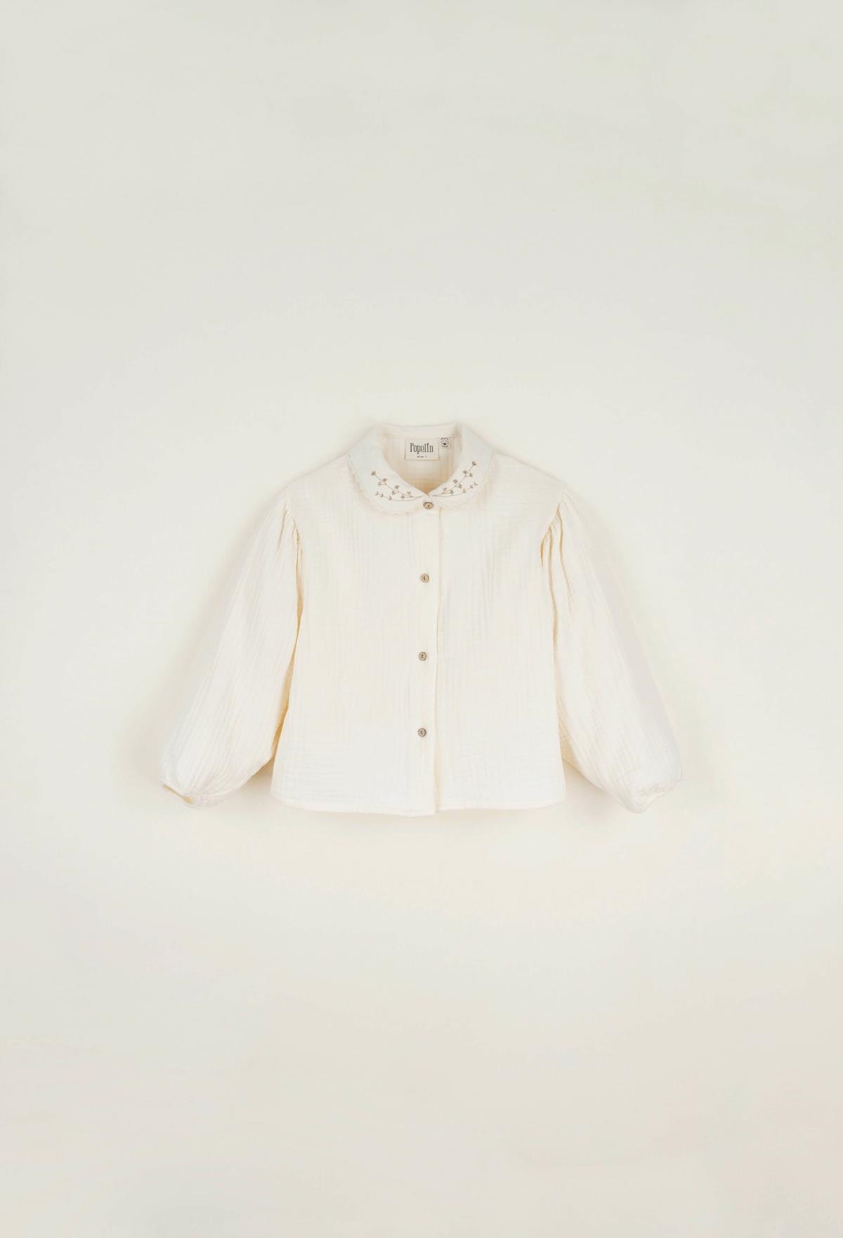 Mod.13.1 Off-white blouse with embroidered collar | AW22.23 Mod.13.1 Off-white blouse with embroidered collar
