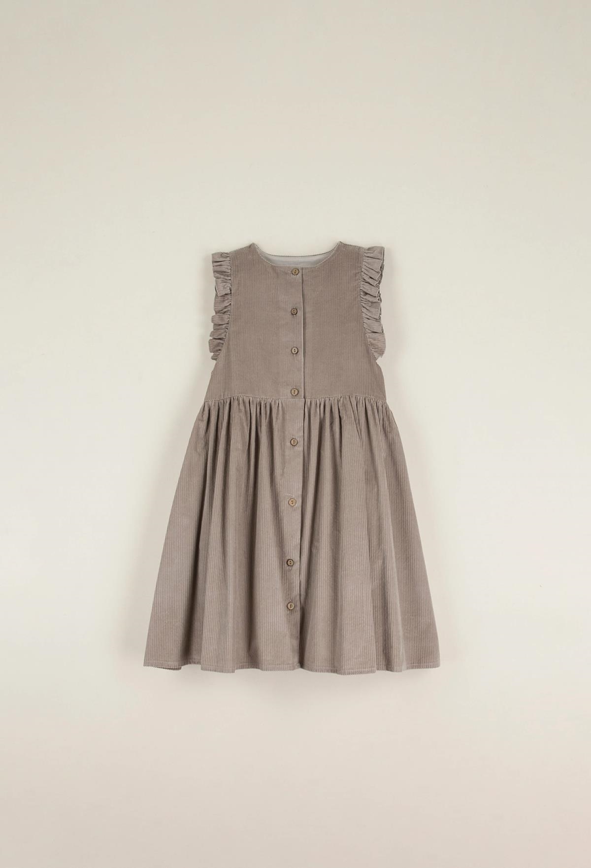 Mod.35.1 Taupe dress with bib | AW22.23 Mod.35.1 Taupe dress with bib
