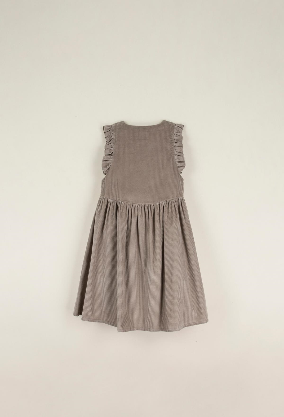 Mod.35.1 Taupe dress with bib | AW22.23 Mod.35.1 Taupe dress with bib
