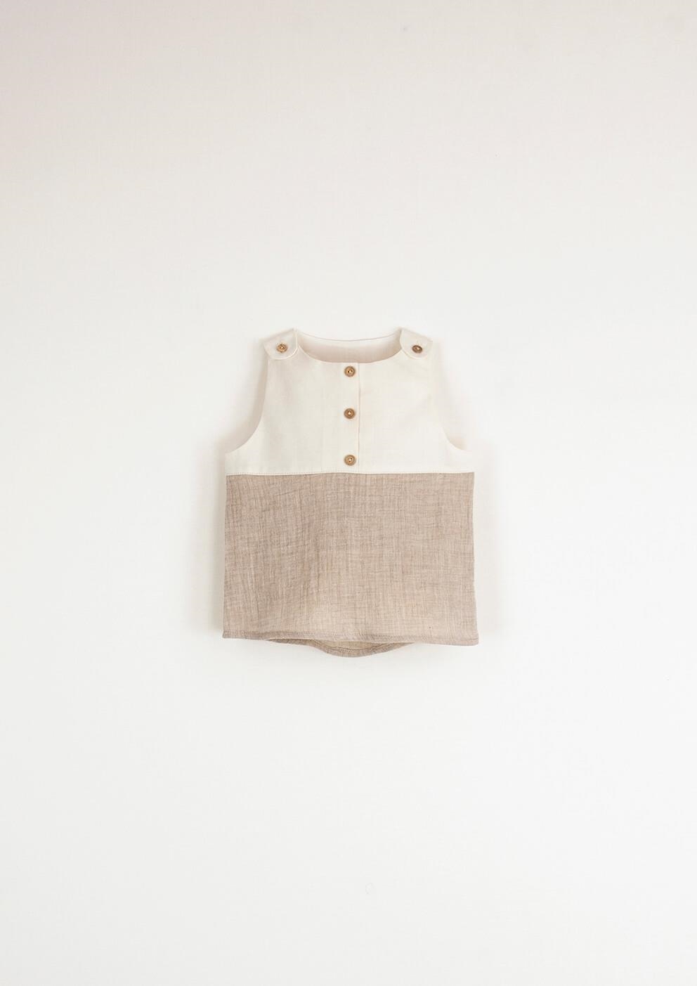 Mod.1.2 Sand sleeveless organic shirt | SS23 Mod.1.2 Sand sleeveless organic shirt