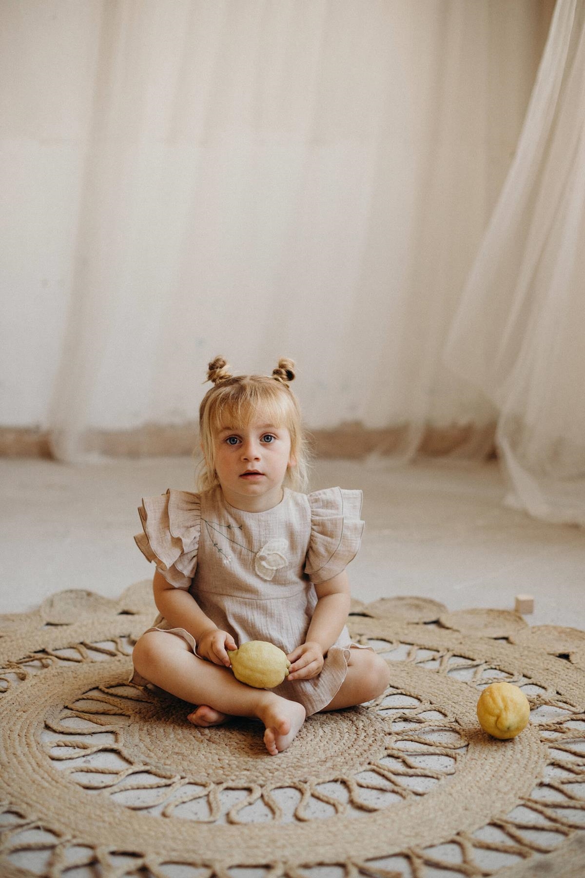 Mod.9.4 Organic sand romper suit with cape-style skirt | SS23 Mod.9.4 Organic sand romper suit with cape-style skirt