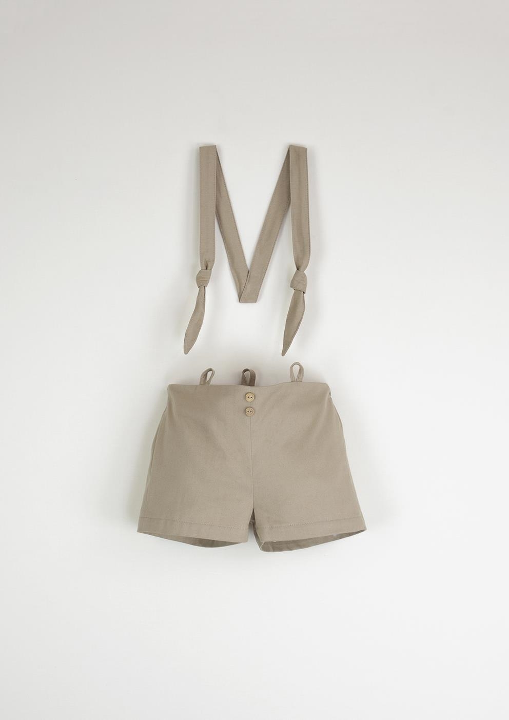 Mod.15.4 Beige dungarees with removable straps | SS23 Mod.15.4 Beige dungarees with removable straps