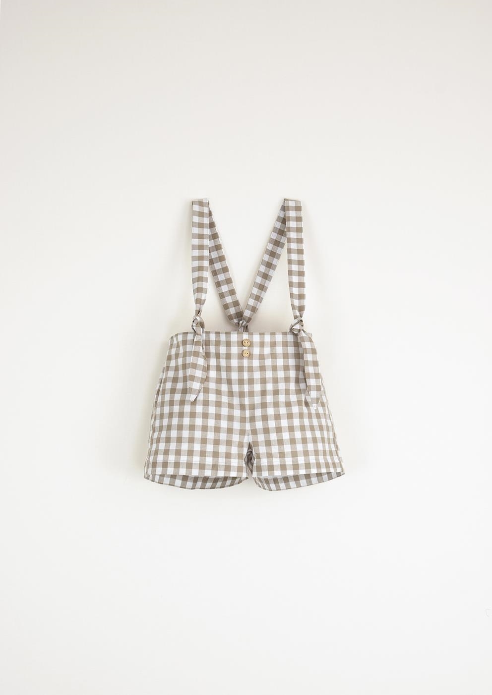 Mod.15.5 Gingham dungarees with removable straps | SS23 Mod.15.5 Gingham dungarees with removable straps