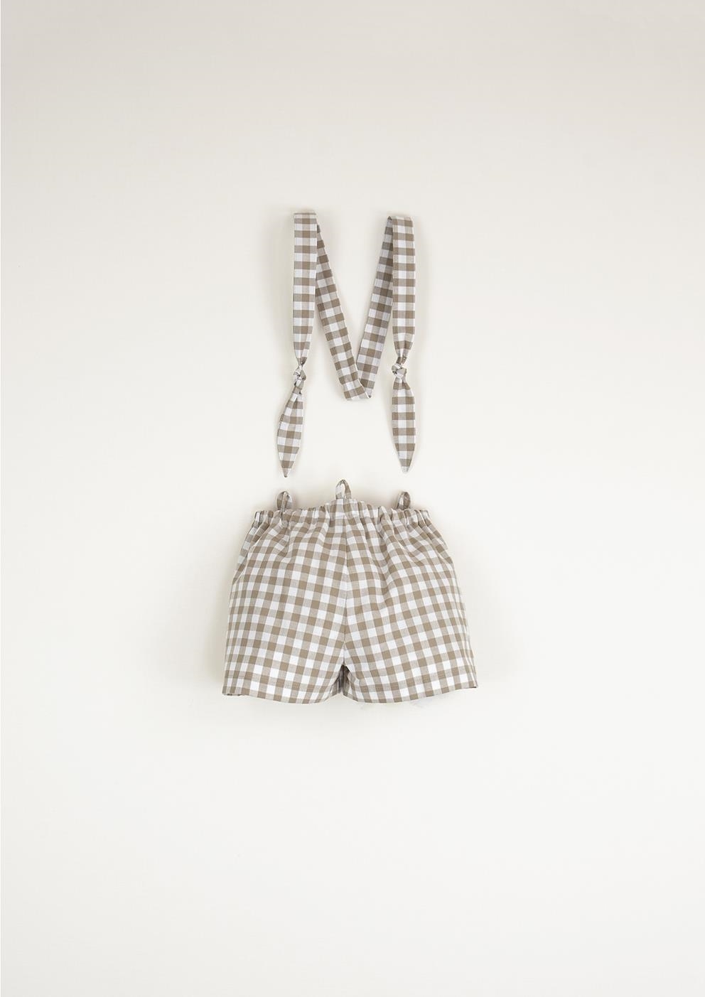 Mod.15.5 Gingham dungarees with removable straps | SS23 Mod.15.5 Gingham dungarees with removable straps