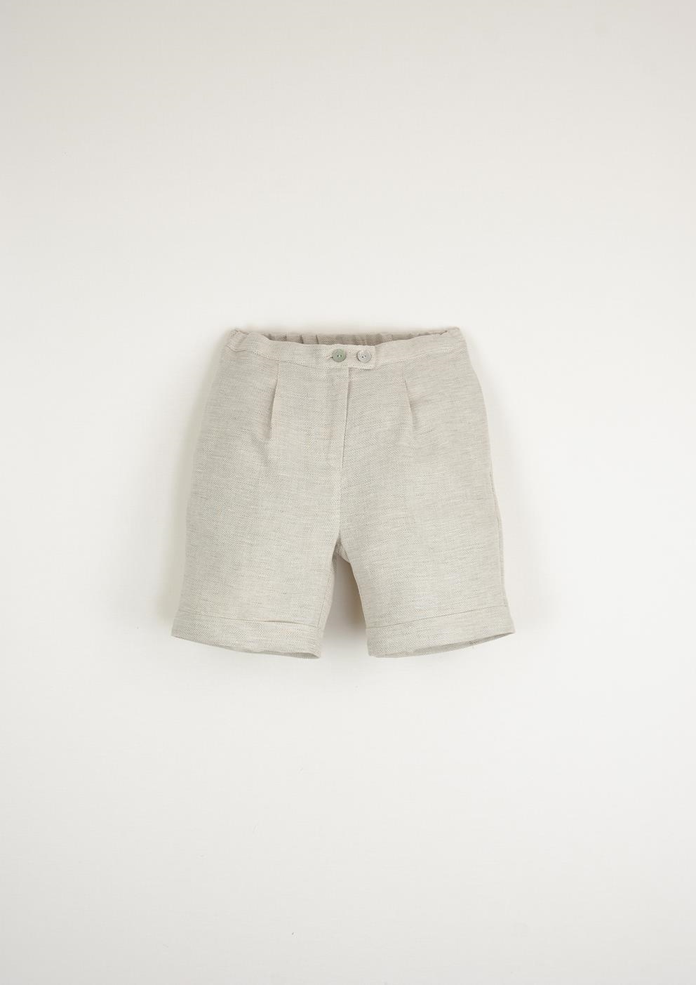 Mod.17.5 Neutral colour shorts with darts | SS23 Mod.17.5 Neutral colour shorts with darts