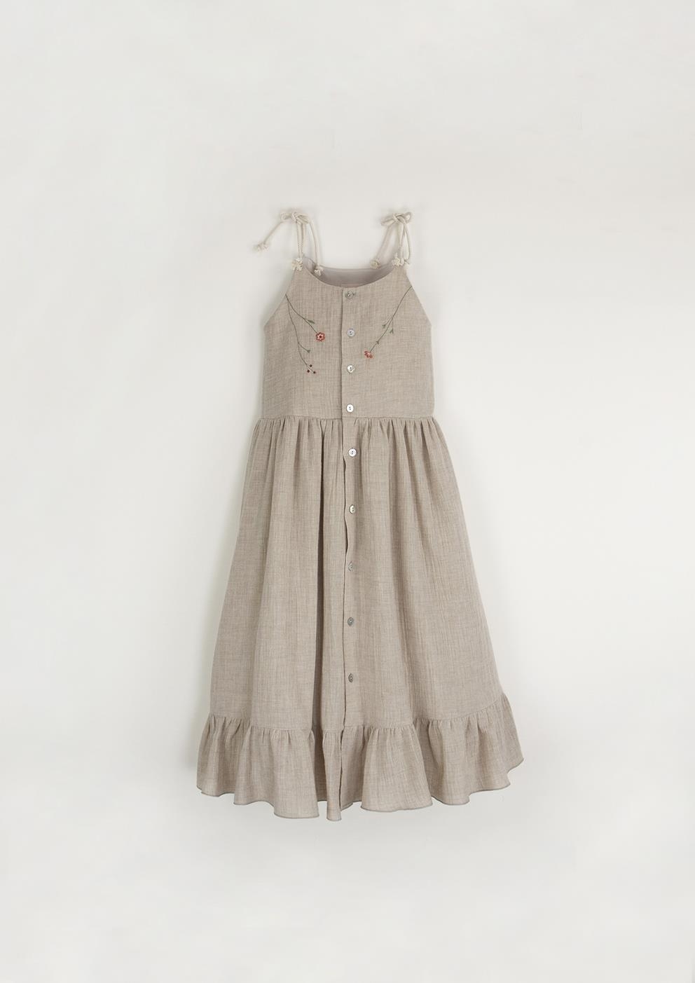 Mod.35.2 Sand organic dress with straps | SS23 Mod.35.2 Sand organic dress with straps