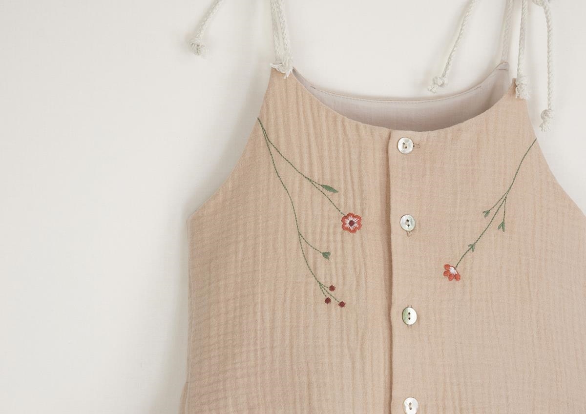 Mod.35.3 Pink organic dress with straps | SS23 Mod.35.3 Pink organic dress with straps