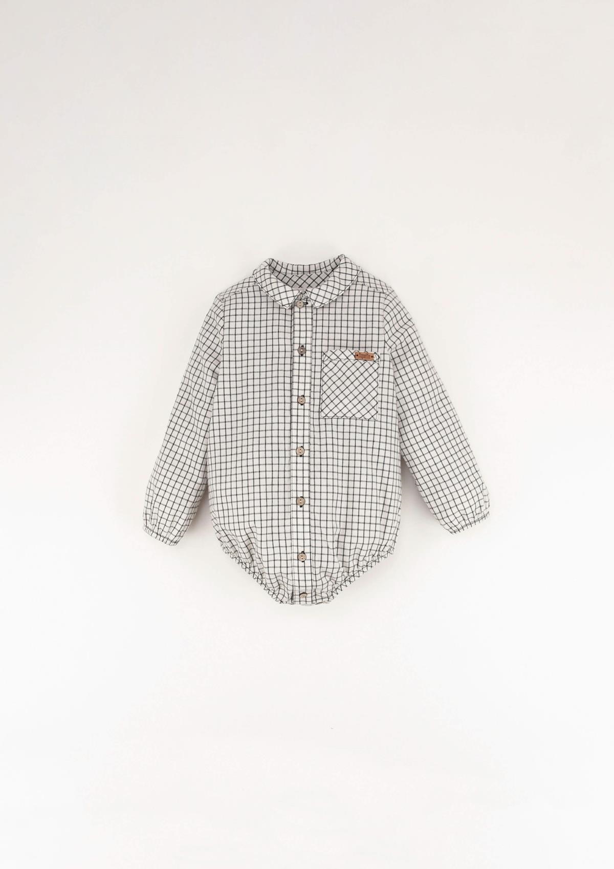 Mod.6.2 Off-white check shirt romper suit | AW23.24 Mod.6.2 Off-white check shirt romper suit