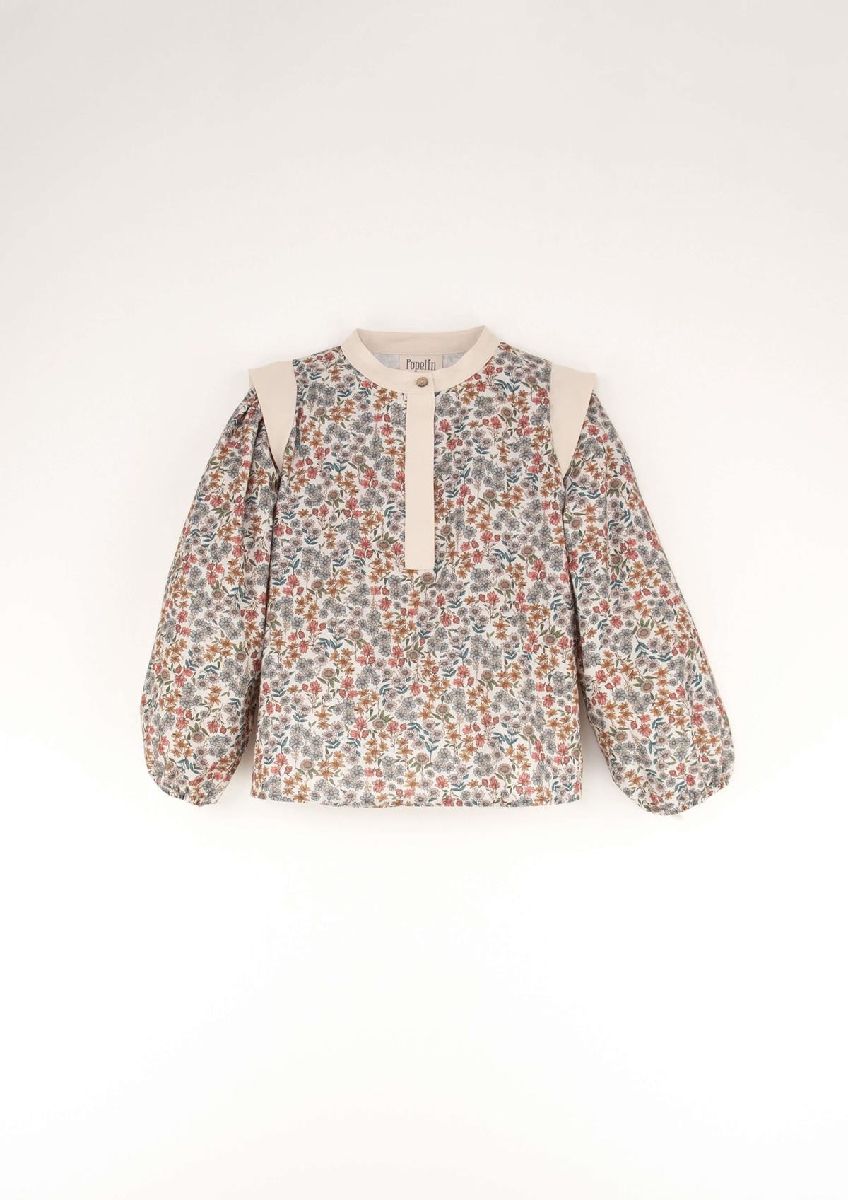 Mod.15.1 Multi-coloured floral print puff sleeve blouse | AW23.24 Mod.15.1 Multi-coloured floral print puff sleeve blouse