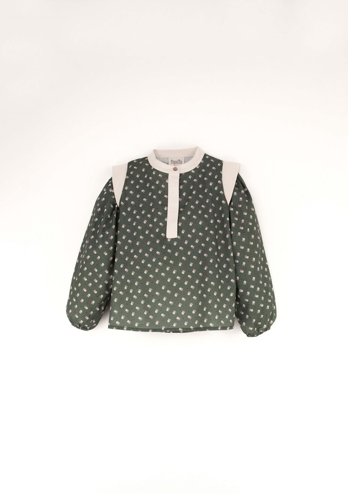 Mod.15.2 Green floral print puff sleeve blouse | AW23.24 Mod.15.2 Green floral print puff sleeve blouse