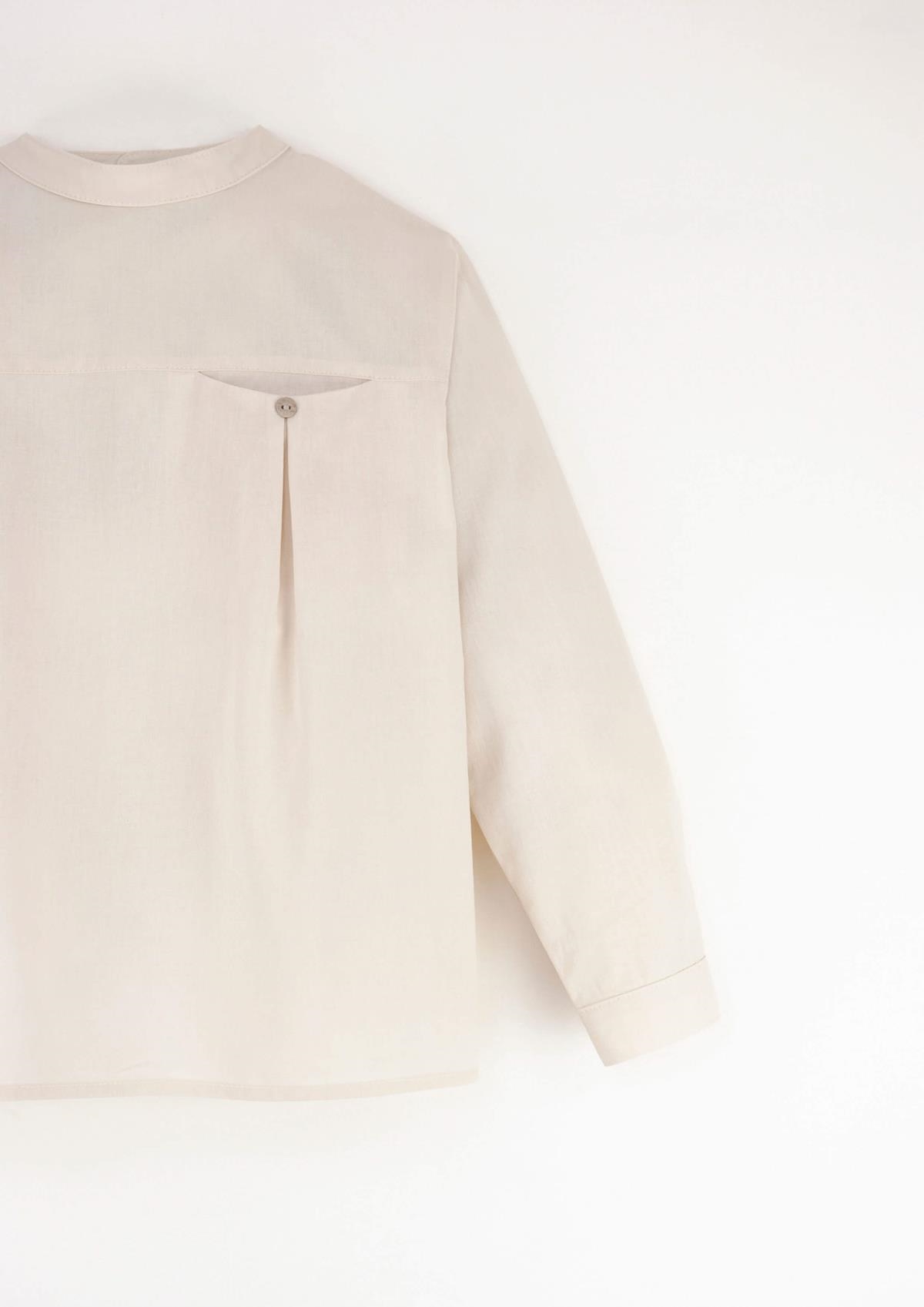 Mandarin Collar Shirt - Sand