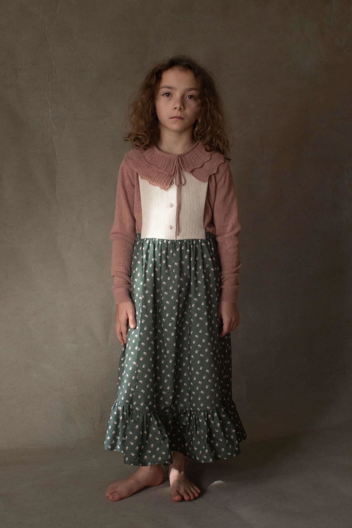 Grey Floral Printed Dungaree Dress