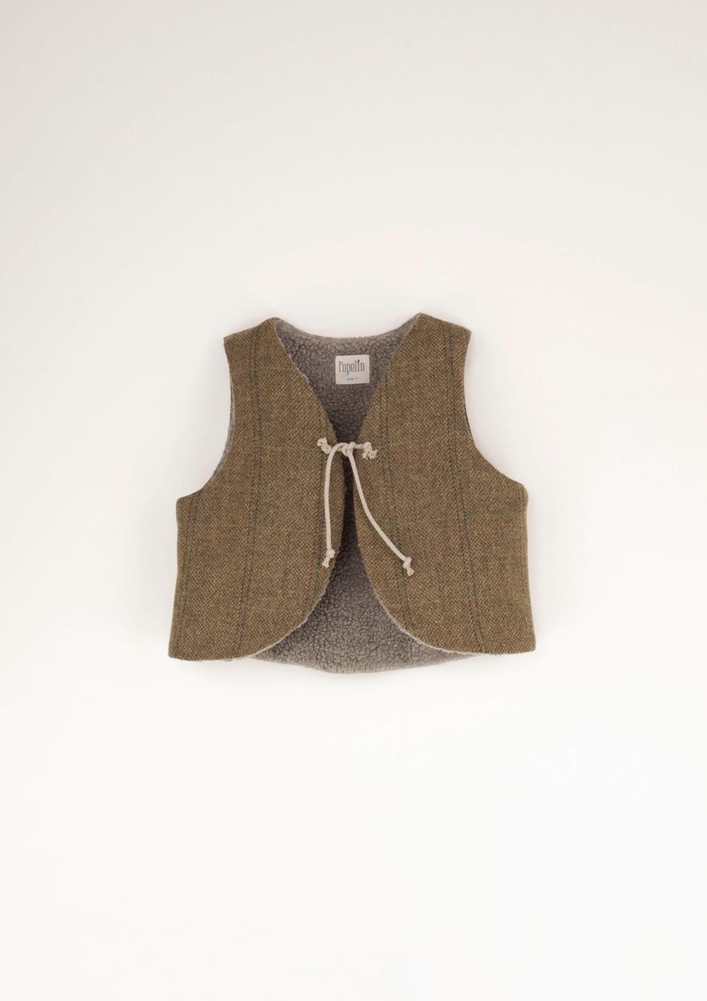 Mod.39.5 Green check woollen mini waistcoat | AW23.24 Mod.39.5 Green check woollen mini waistcoat