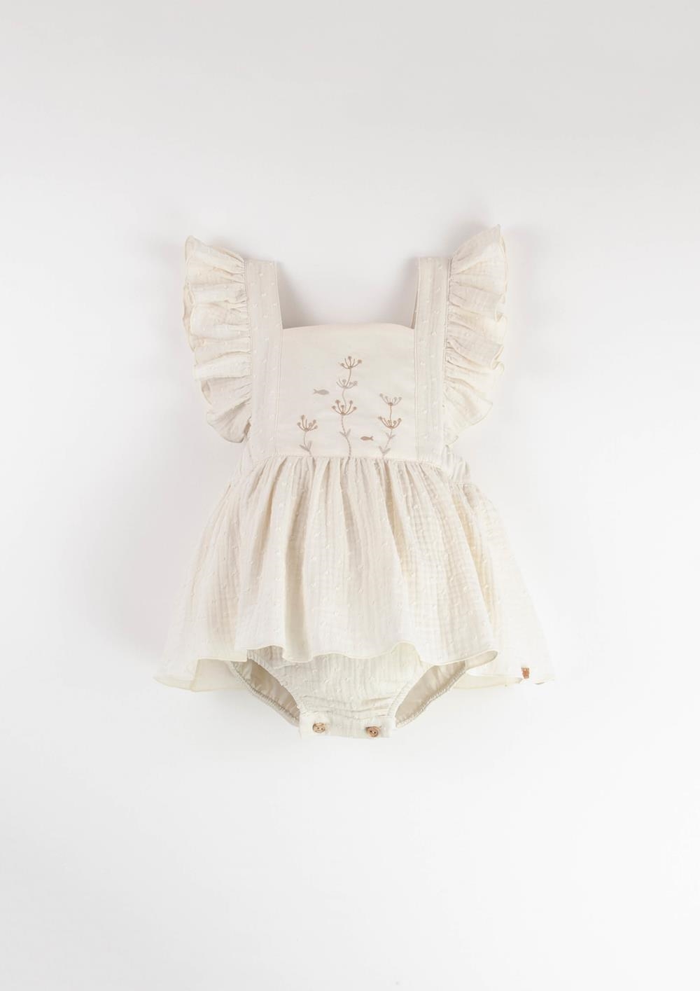 Mod.8.3 Off-white romper suit with frill | SS24 Mod.8.3 Off-white romper suit with frill