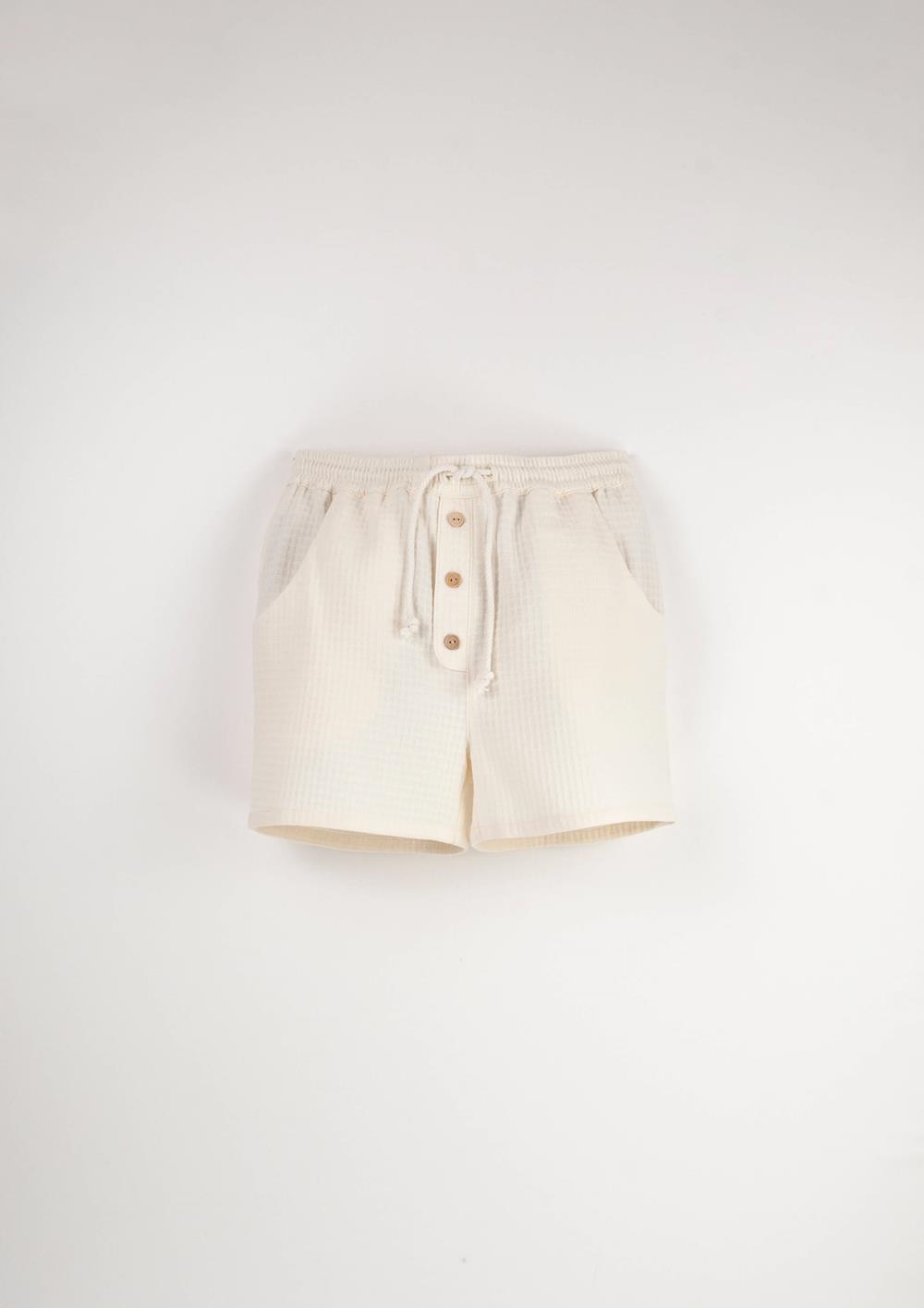 Mod.21.1 Off-white textured bermuda shorts | SS24 Mod.21.1 Off-white textured bermuda shorts