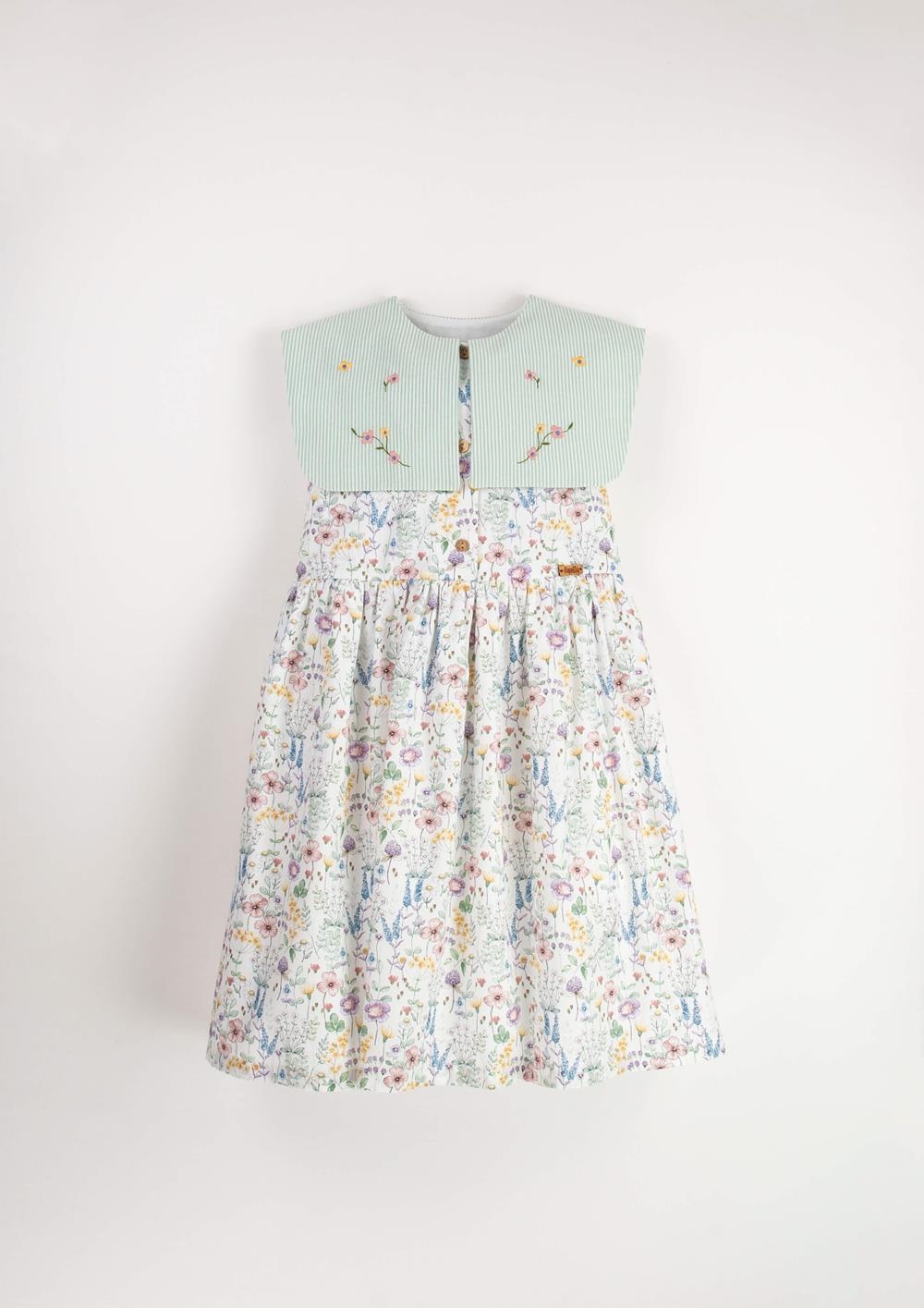 Mod.33.1 Floral dress with bib collar | SS24 Mod.33.1 Floral dress with bib collar