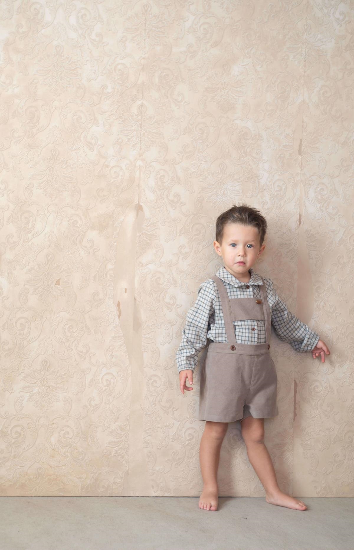その他 Popelin Taupe crossover romper suit Mod.6.4 Taupe corduroy short romper suit | AW24.25 Mod.6.4