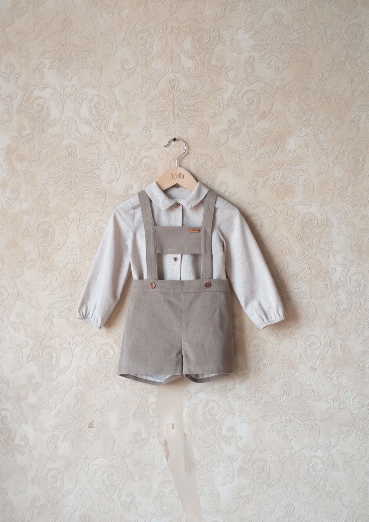 Mod.6.4 Taupe corduroy short romper suit | AW24.25 Mod.6.4