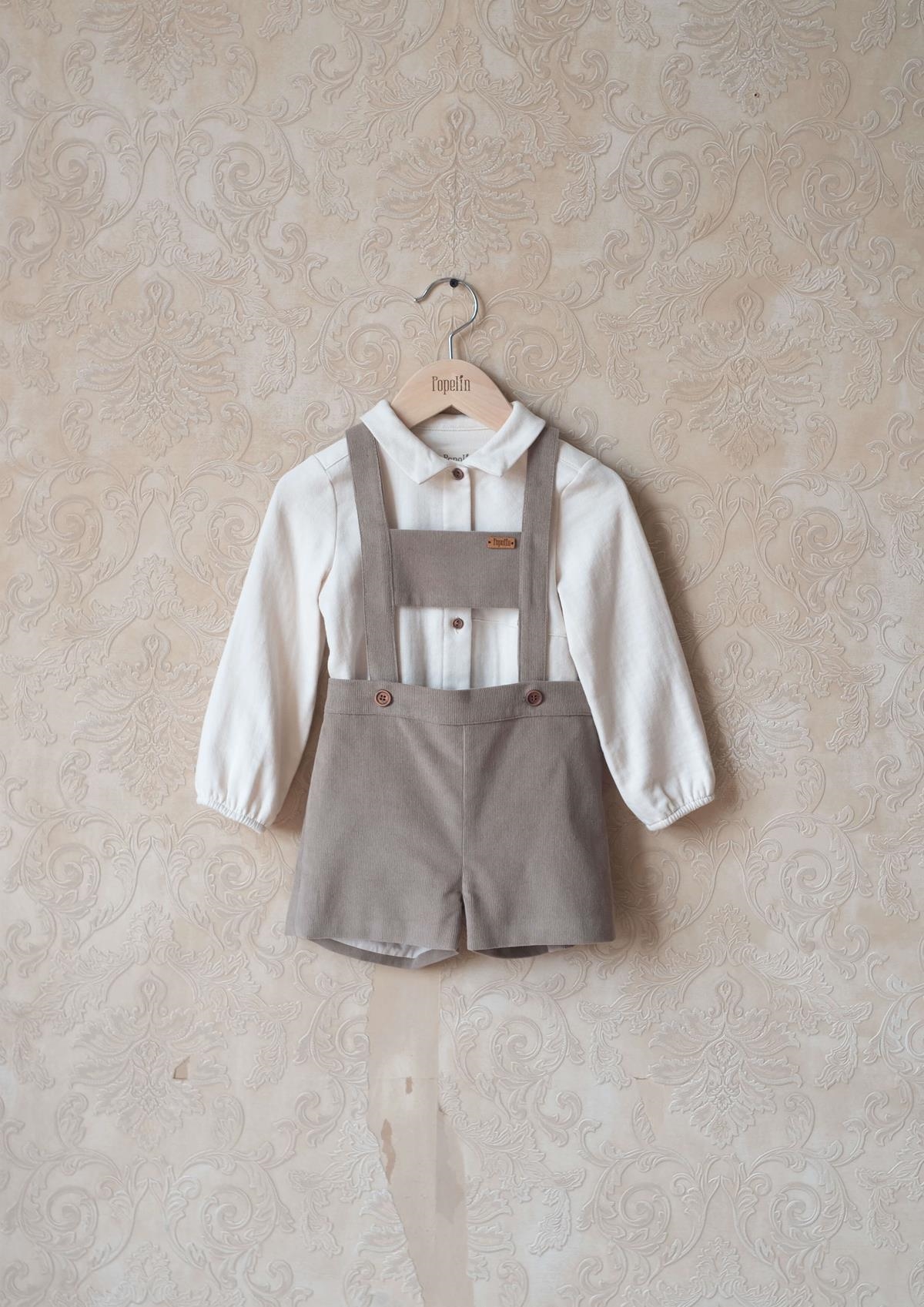 その他 Popelin Taupe crossover romper suit Mod.6.4 Taupe corduroy short romper suit | AW24.25 Mod.6.4