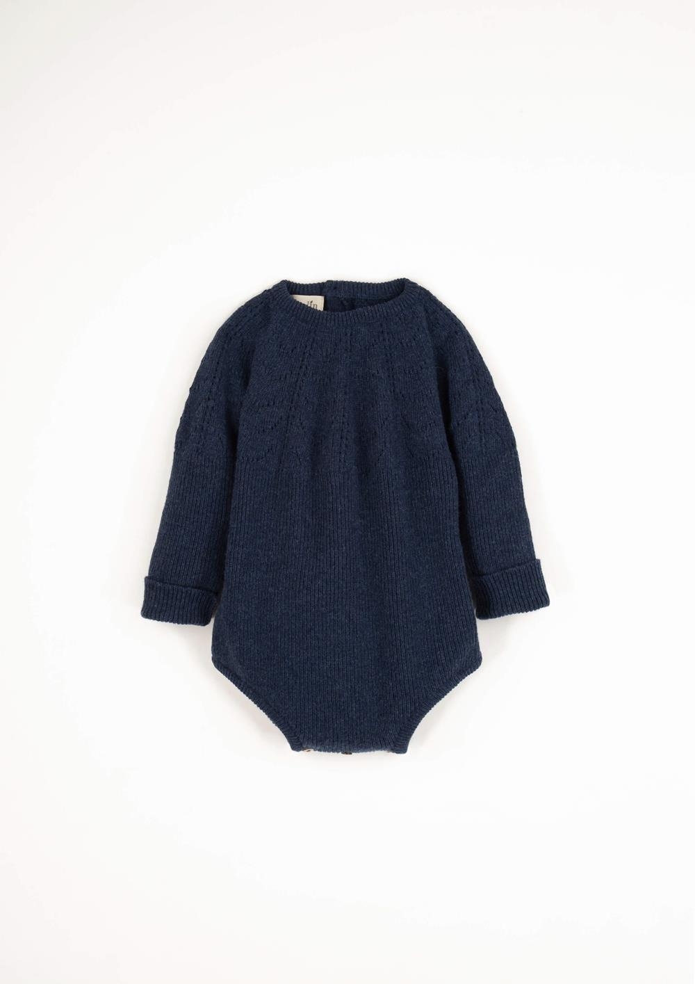 Mod.9.3 Blue openwork knit romper suit | AW24.25 Mod.9.3 Blue openwork knit romper suit