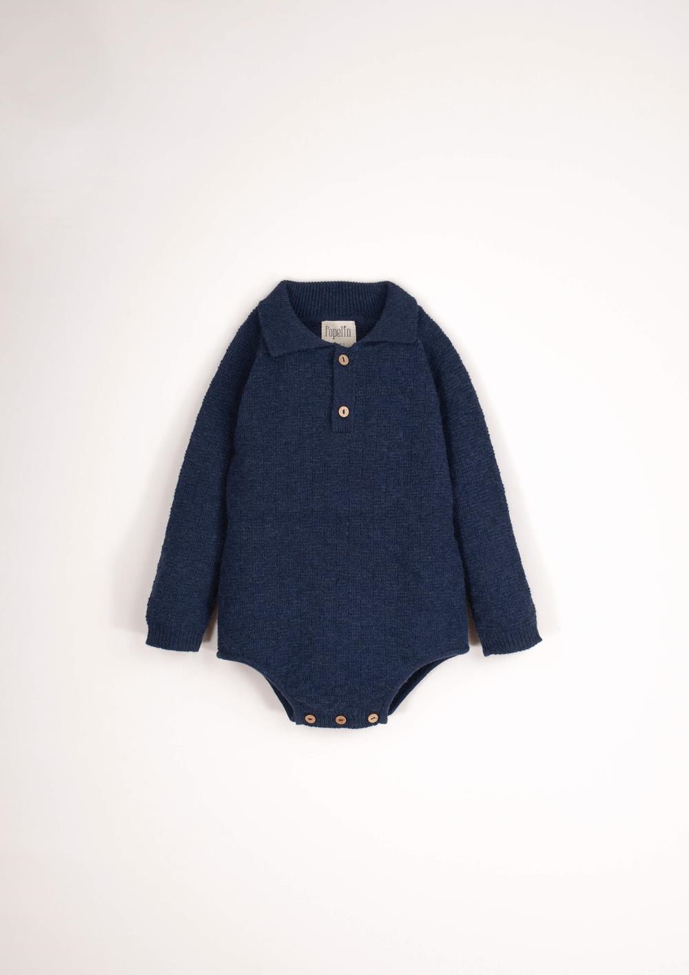 Mod.11.3 Blue textured knit romper suit | AW24.25 Mod.11.3 Blue textured knit romper suit