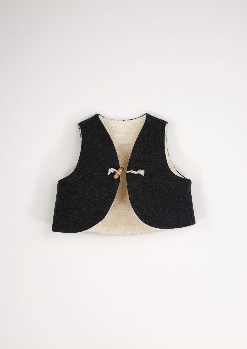 Mod.41.2 Dark grey woollen mini waistcoat | AW24.25 Mod.41.2 Dark grey woollen mini waistcoat