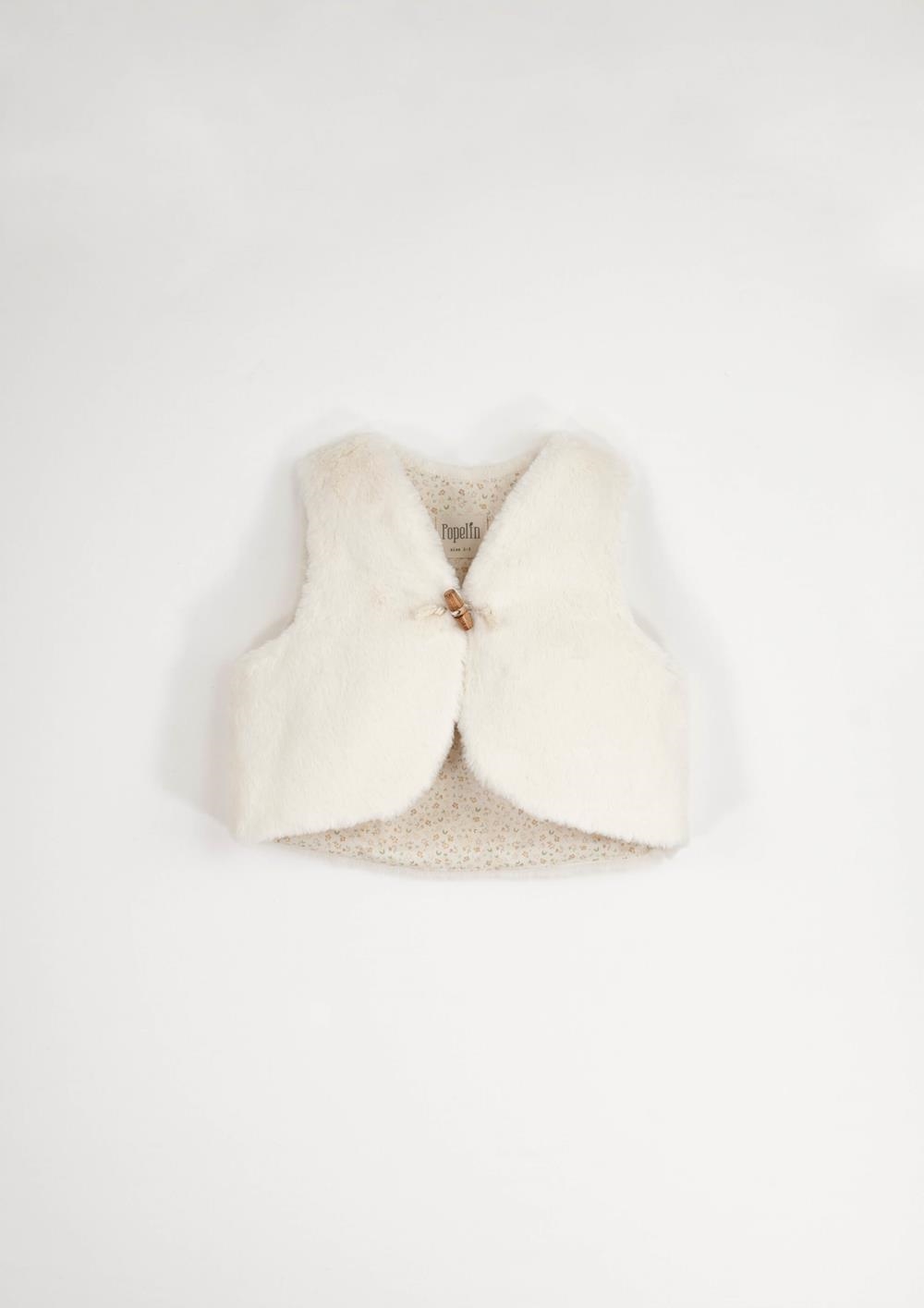 Mod.41.4 White faux-fur mini waistcoat | AW24.25 Mod.41.4 White faux-fur mini waistcoat