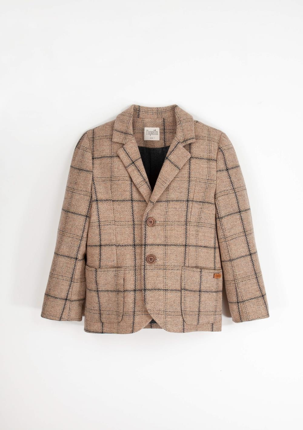 Mod.43.4 Beige plaid woollen blazer with collar | AW24.25 Mod.43.4 Beige plaid woollen blazer with collar