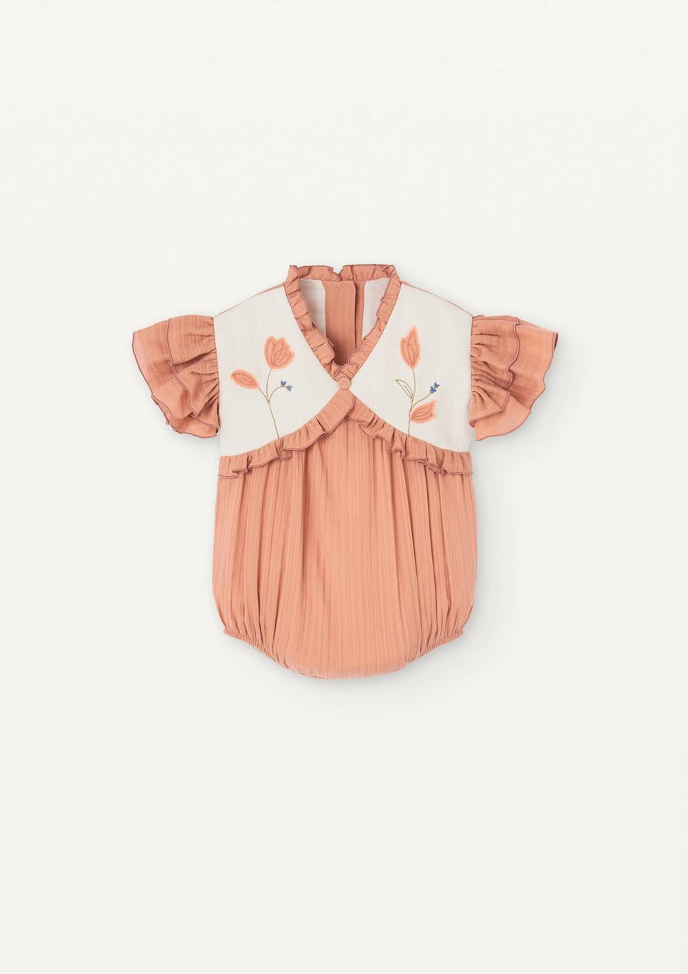 Mod.7.5 Brown plaid woollen short romper suit with pockets