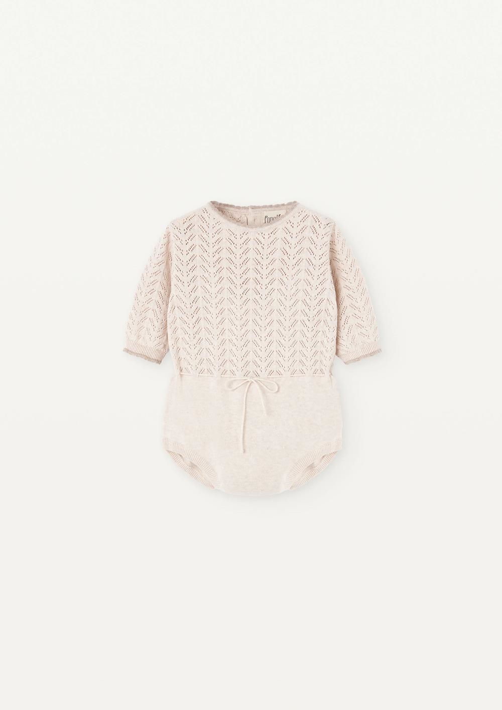 Mod 6.1 Beige openwork knit romper suit | SS25 Mod 6.1 Beige openwork knit romper suit