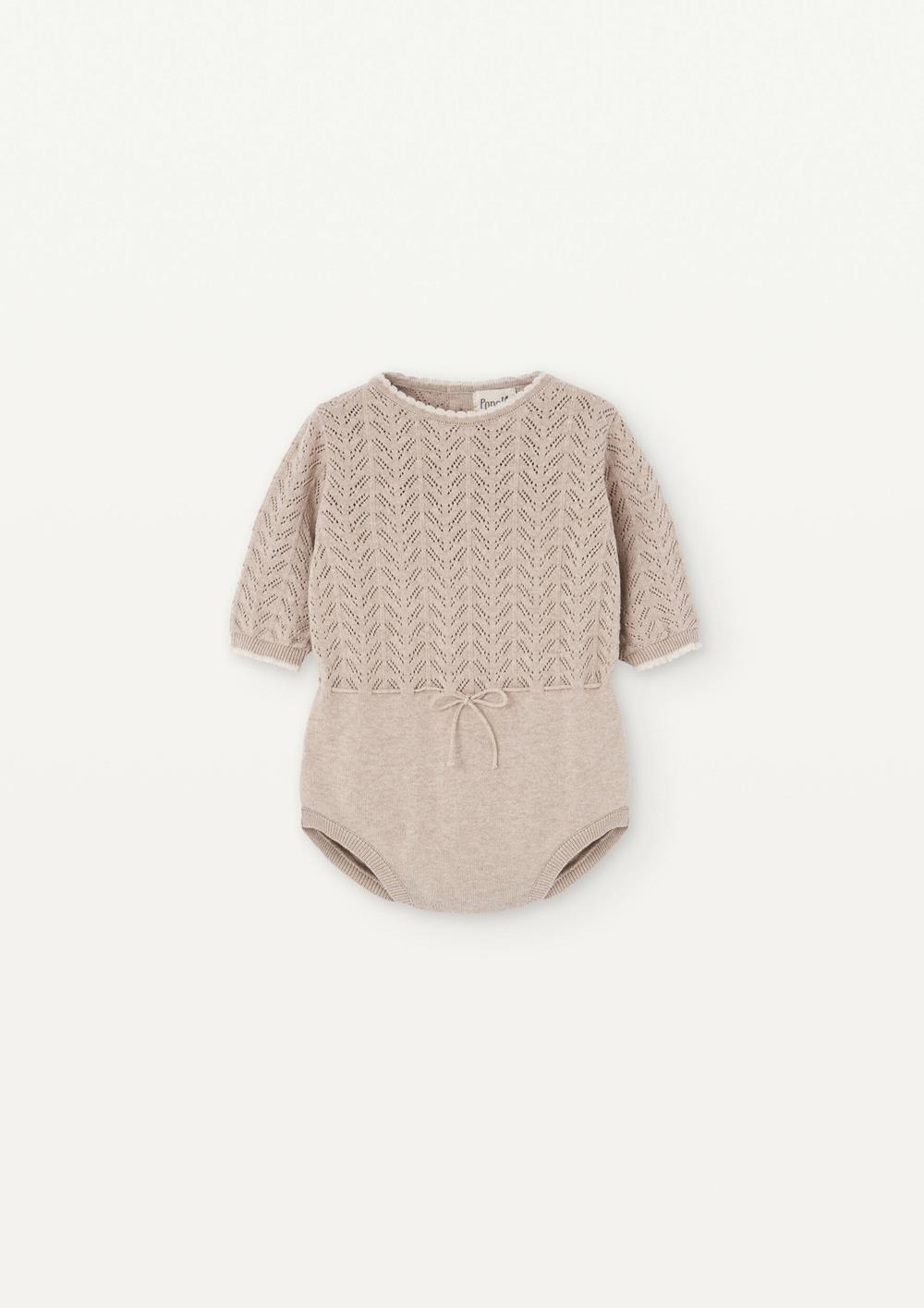 Mod 6.2 Sand openwork knit romper suit | SS25 Mod 6.2 Sand openwork knit romper suit