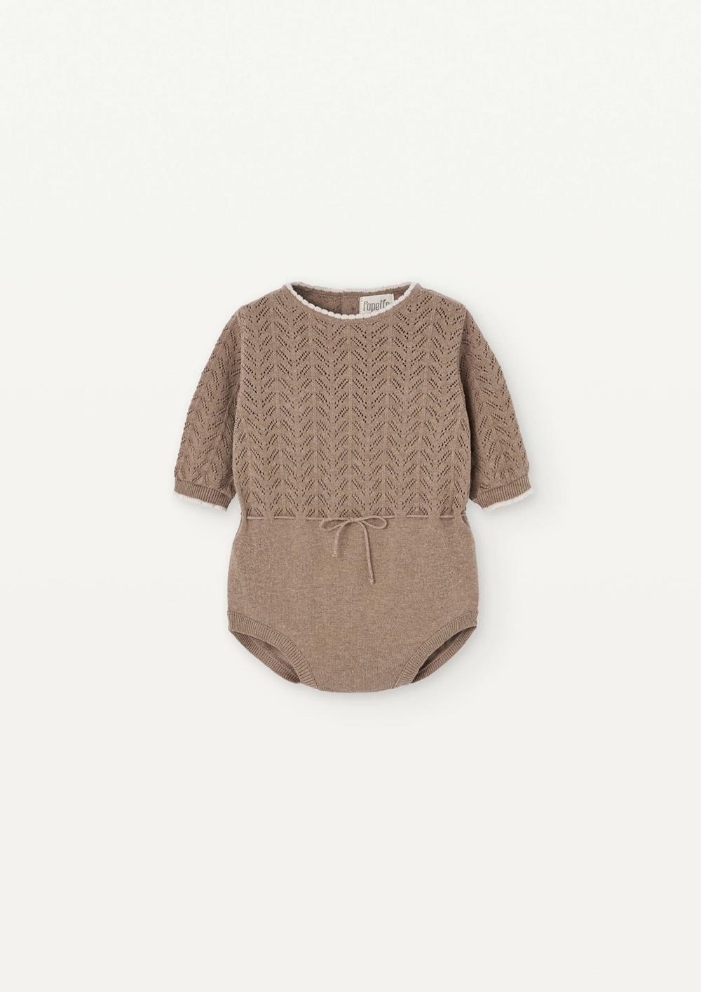 Mod 6.3 Brown openwork knit romper suit | SS25 Mod 6.3 Brown openwork knit romper suit