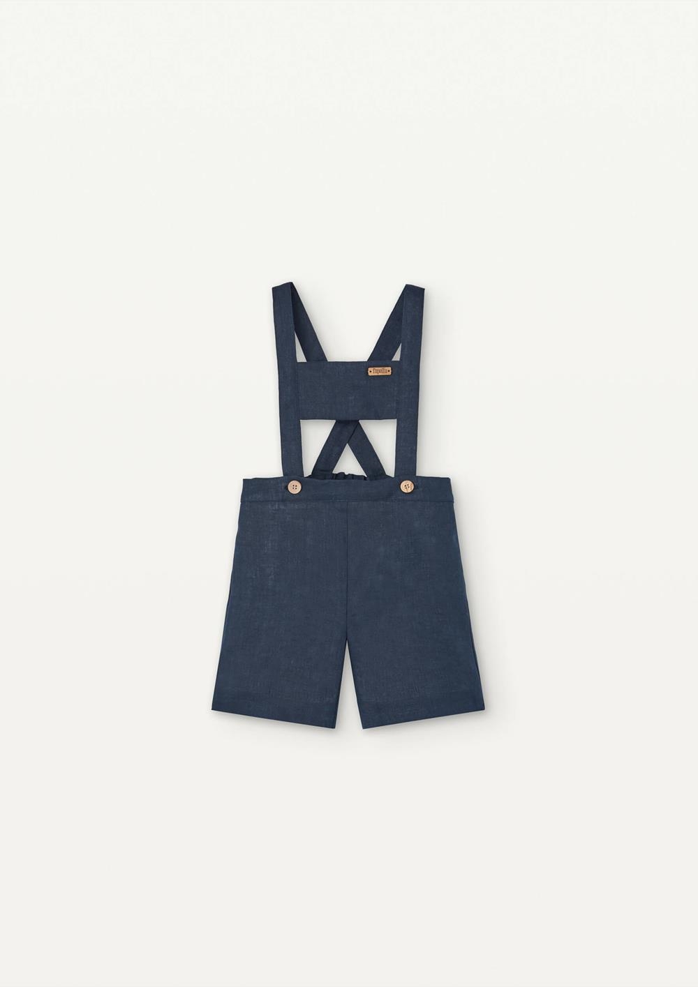 Mod 11.4 Navy blue linen dungarees | SS25 Mod 11.4 Navy blue linen dungarees
