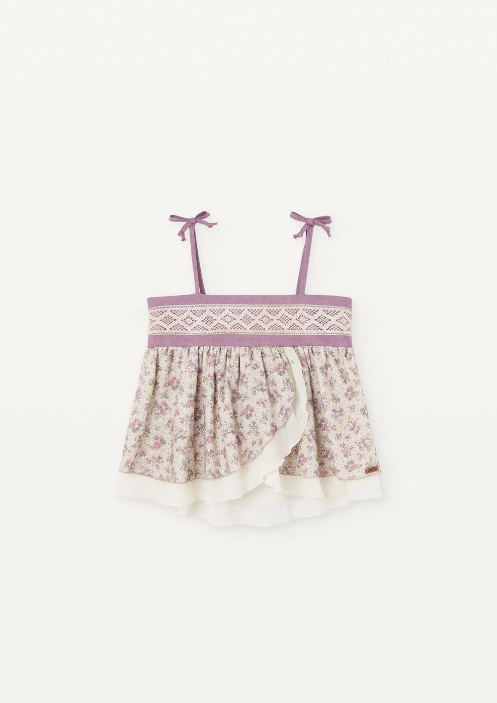 Mod 13.4 Mauve floral double layer blouse | SS25 Mod 13.4 Mauve floral double layer blouse