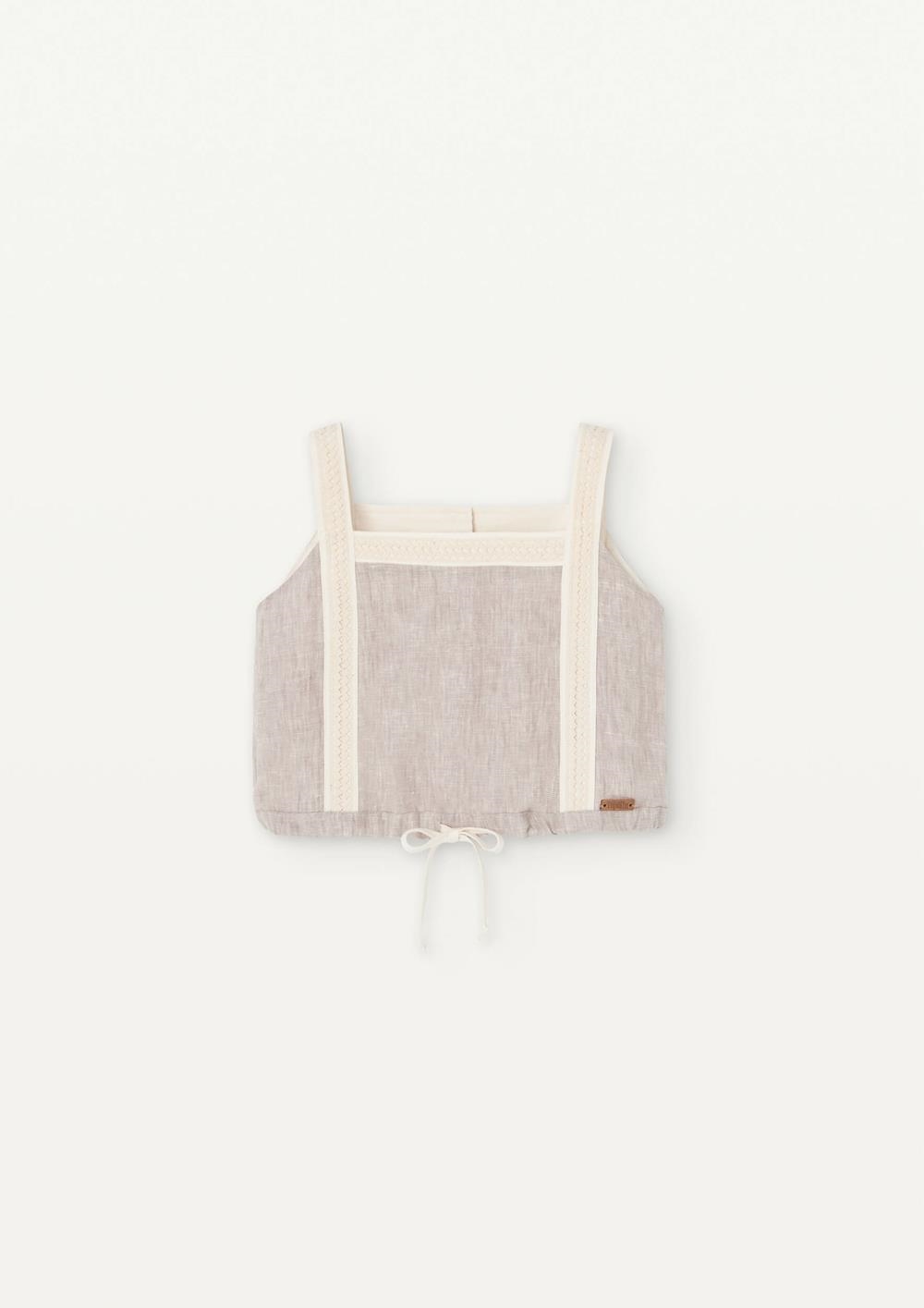 Mod 15.3 Sand linen top with straps | SS25 Mod 15.3 Sand linen top with straps