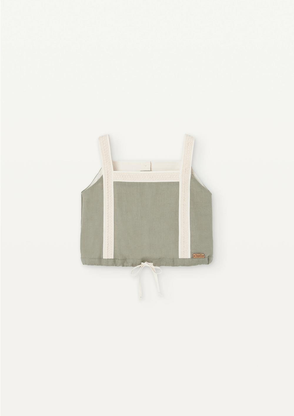 Mod 15.4 Green linen top with straps | SS25 Mod 15.4 Green linen top with straps