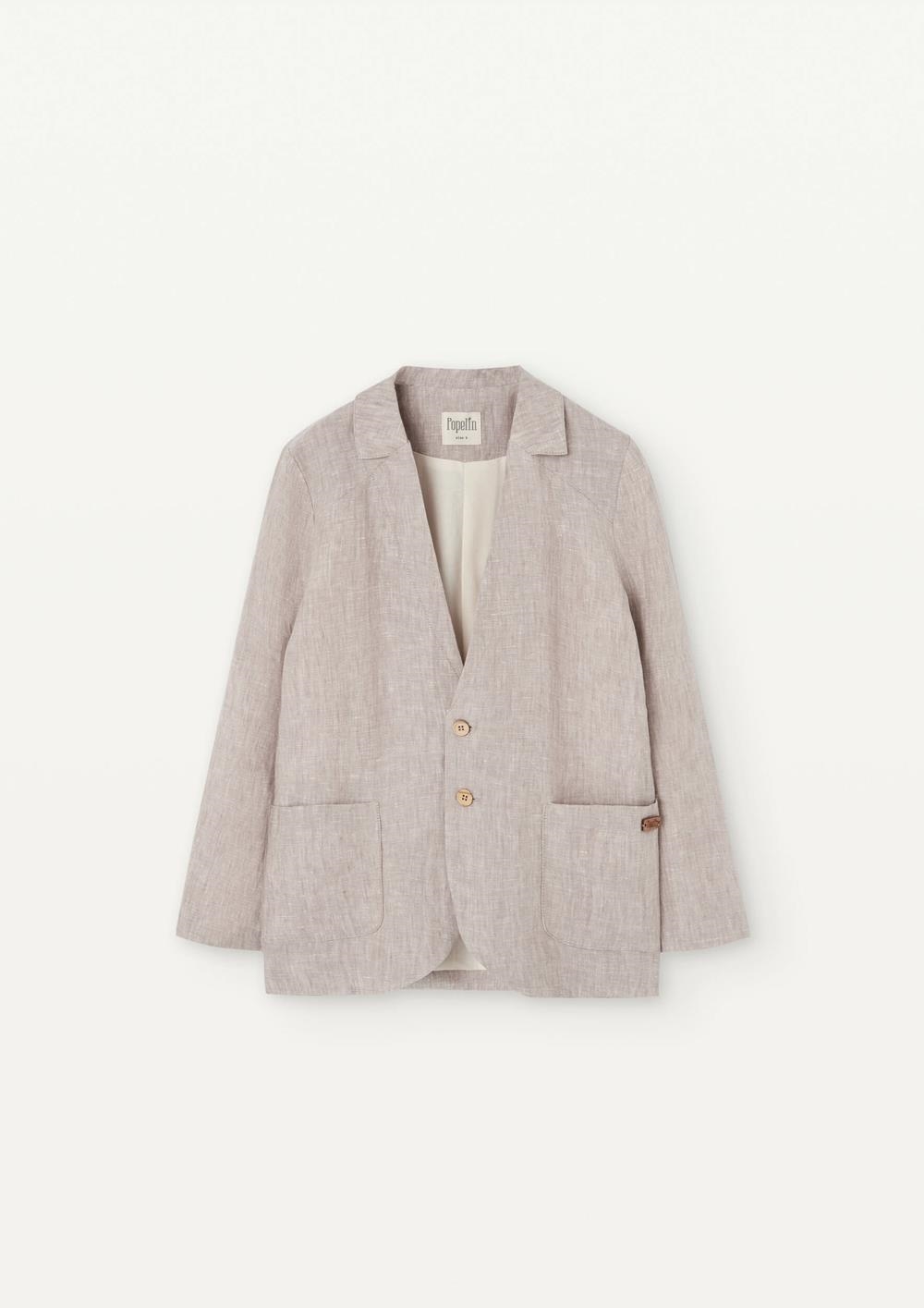 Mod 40.2 Sand linen blazer with hidden lapel | SS25 Mod 40.2 Sand linen blazer with hidden lapel