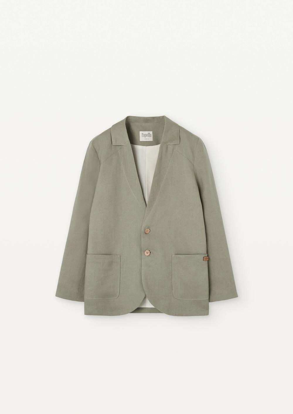Mod 40.3 Green linen blazer with hidden lapel | SS25 Mod 40.3 Green linen blazer with hidden lapel