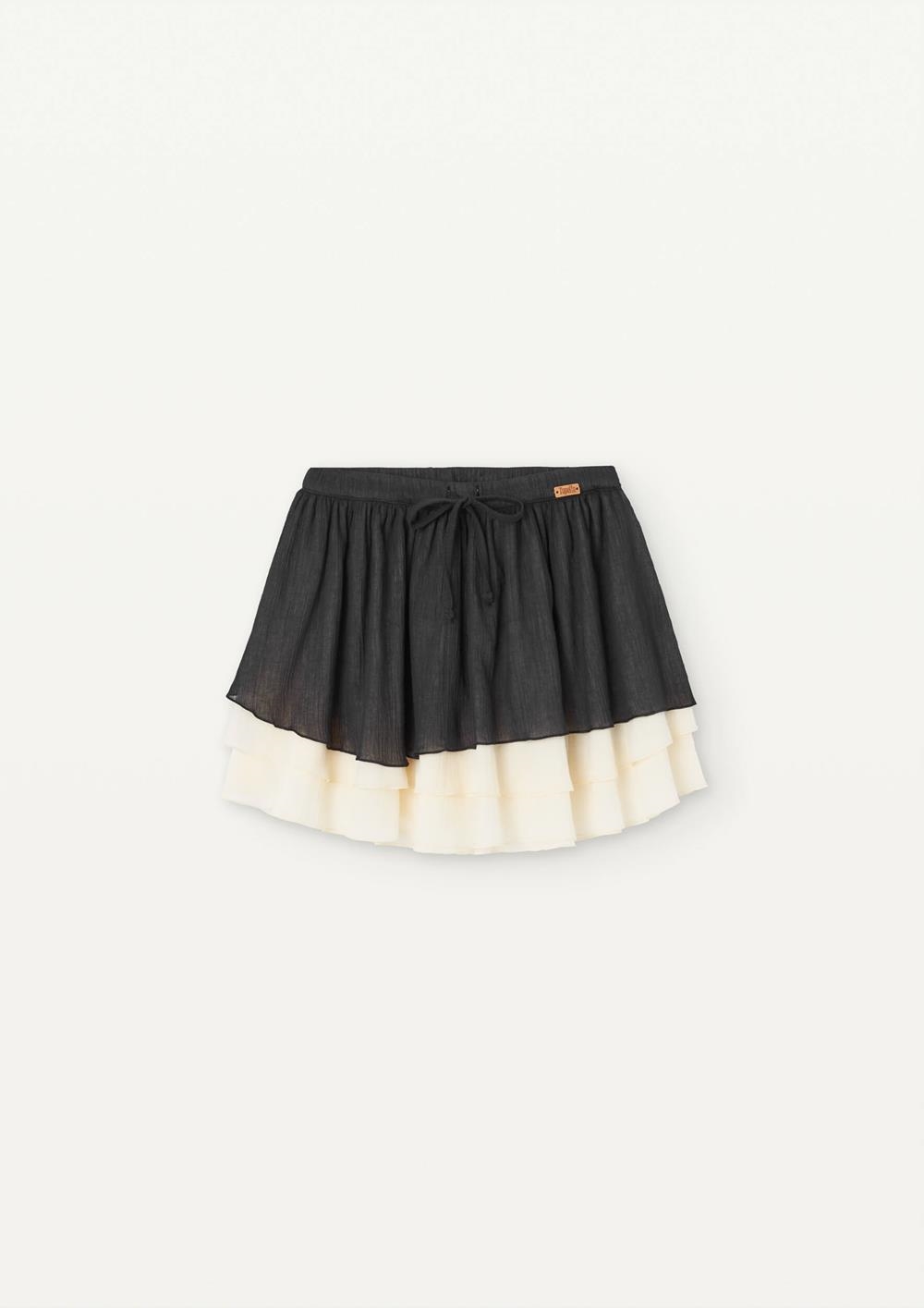 Mod 24.3 Black layered short skirt | SS25 Mod 24.3 Black layered short skirt