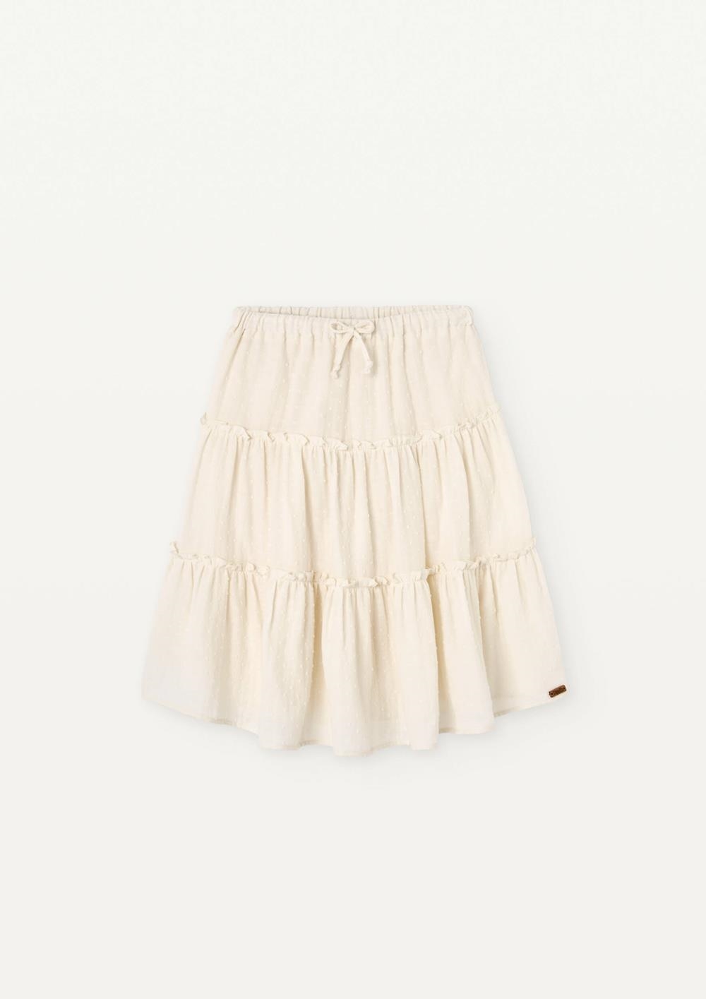 Mod 25.1 Off-white midi-length skirt with frills | SS25 Mod 25.1 Off-white midi-length skirt with frills